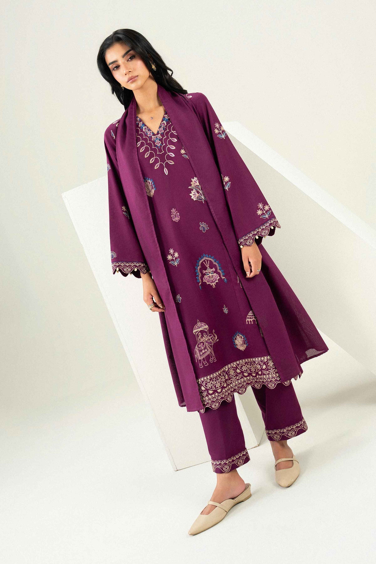 3 Piece - Embroidered Suit - ST3PE-PRET26WV1-20 for Women - Pret Collection | Nishat | Shop Online 