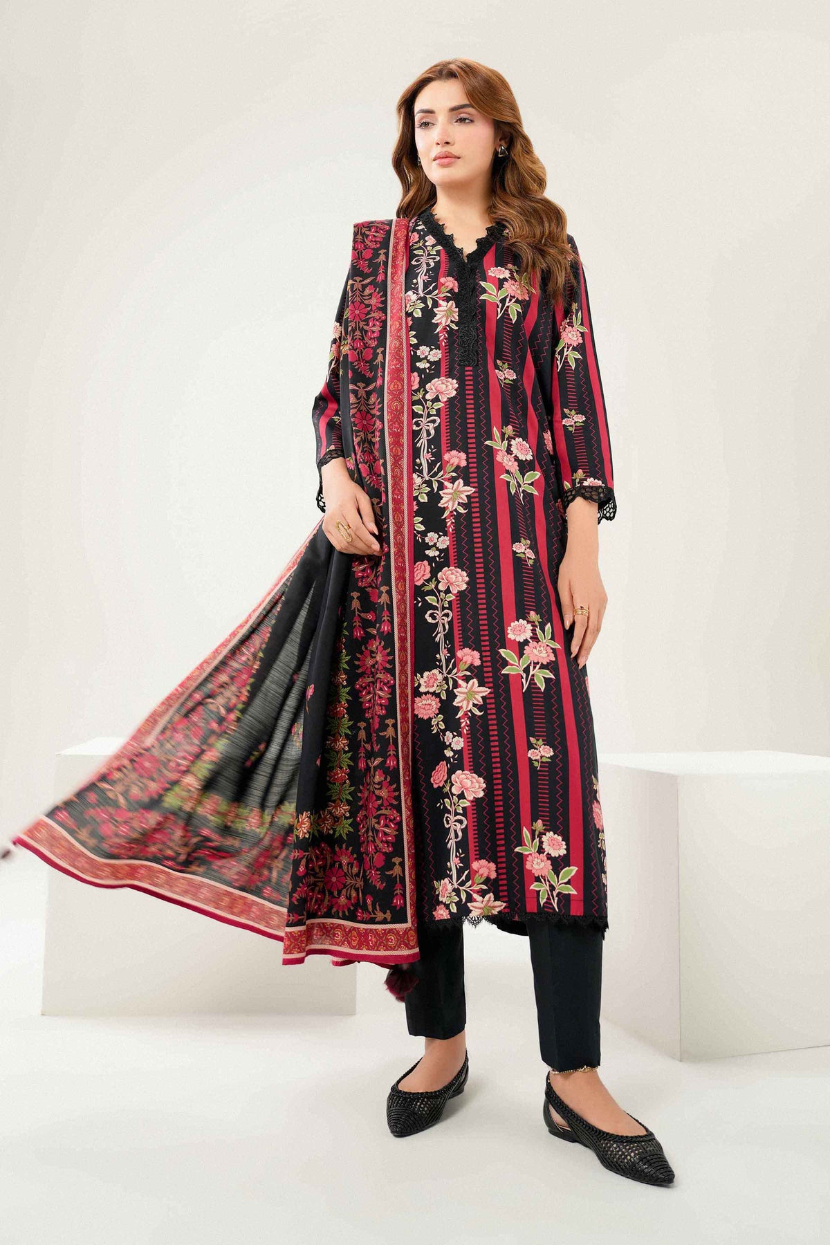 3 PIECE - PRINTED EMBROIDERED SUIT - ST3PE-PRET26WV1-28