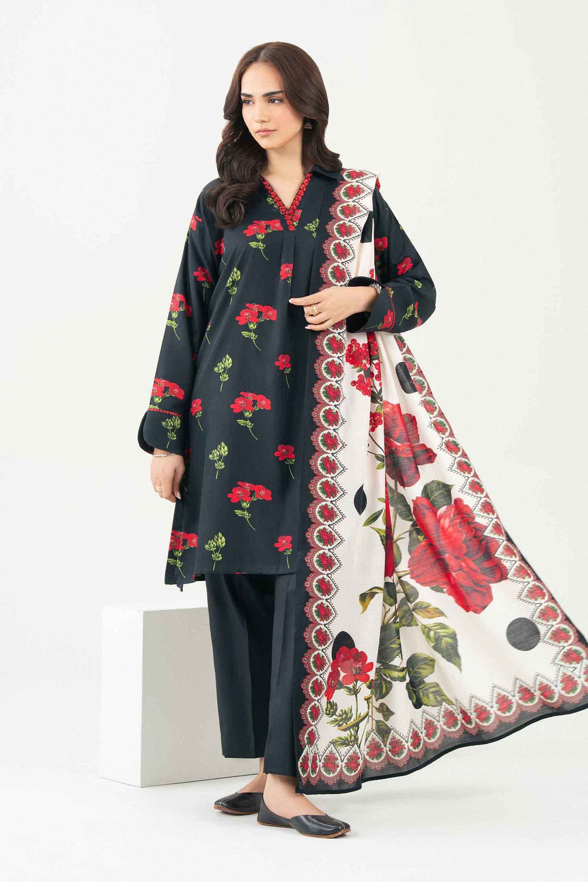 3 Piece - Printed Embroidered Suit - ST3PE-PRET26WV1-29