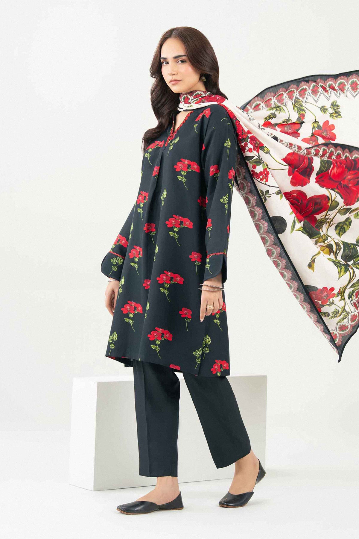 3 Piece - Printed Embroidered Suit - ST3PE-PRET26WV1-29