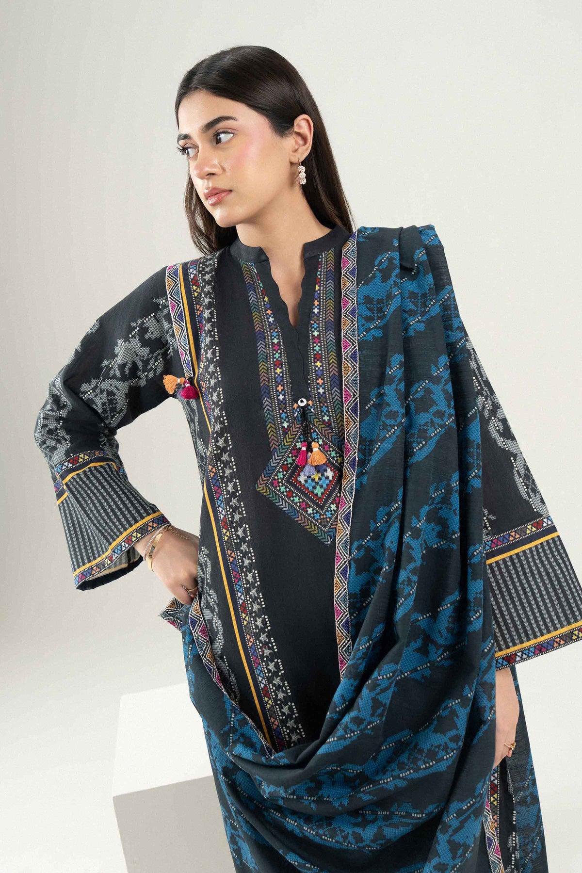 3 Piece - Printed Embroidered Suit - ST3PE-PRET26WV1-3 for Women - Pret Collection | Nishat | Shop Online