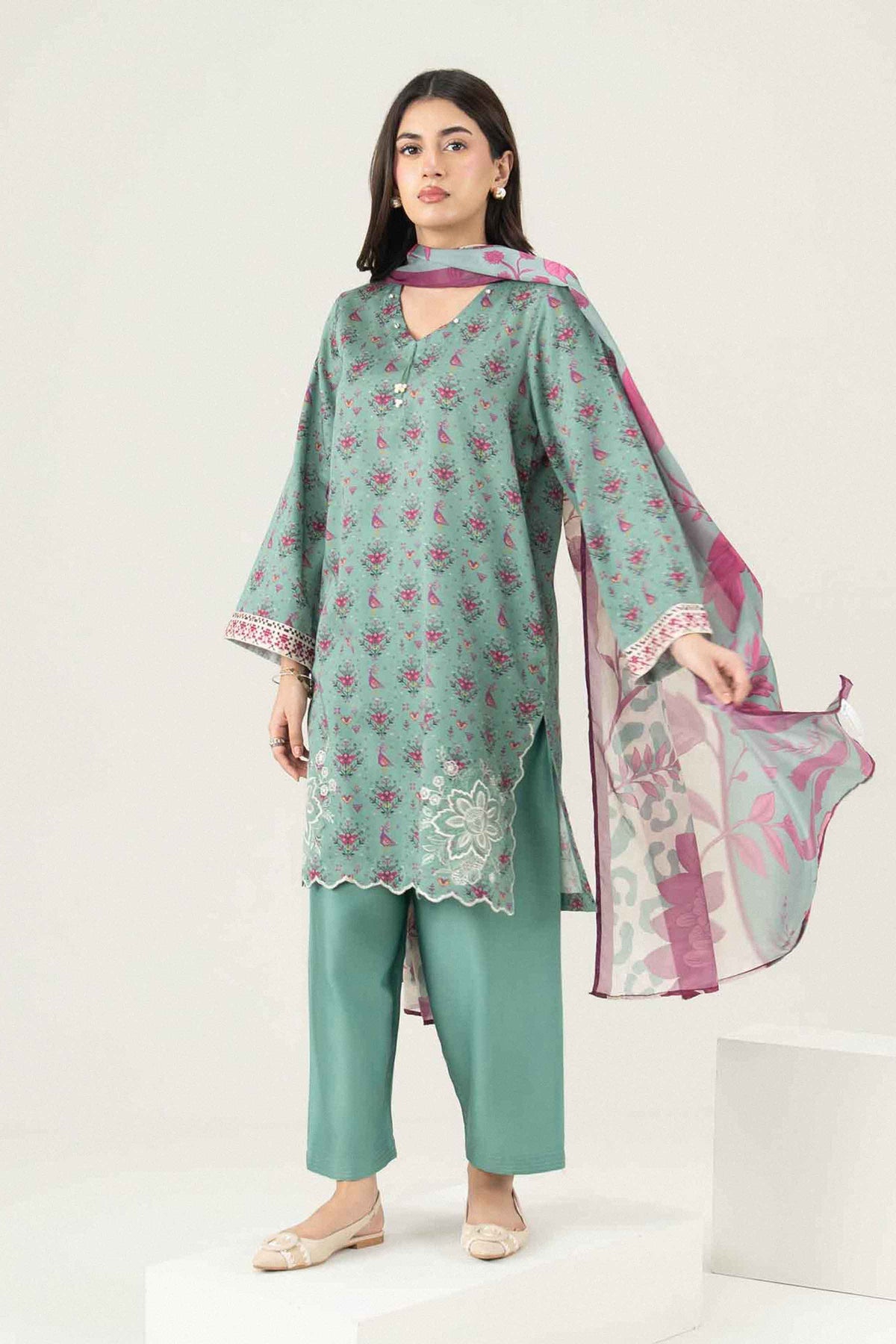 3 PIECE - PRINTED EMBROIDERED SUIT - ST3PE-PRET26WV2-25 for Women - Pret Collection | Nishat | Shop Online