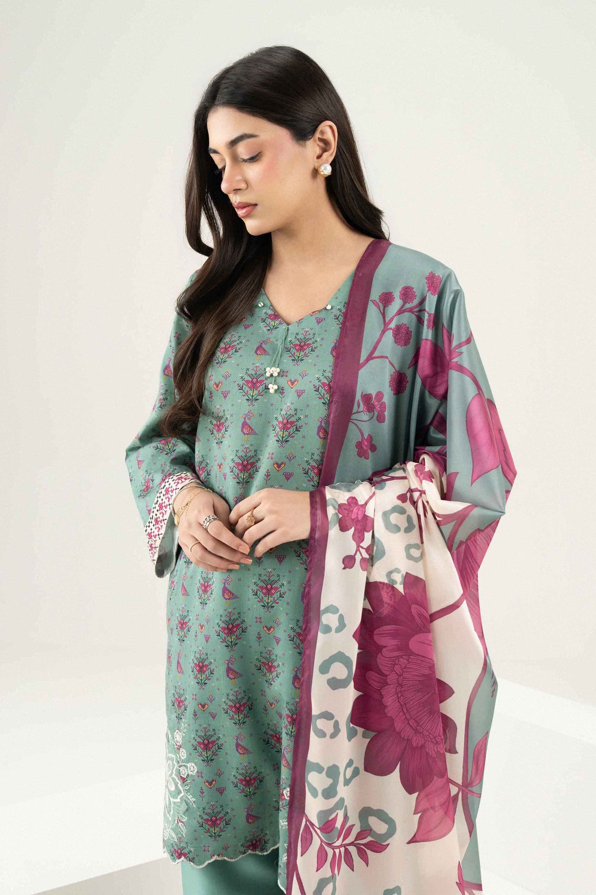 3 PIECE - PRINTED EMBROIDERED SUIT - ST3PE-PRET26WV2-25 for Women - Pret Collection | Nishat | Shop Online