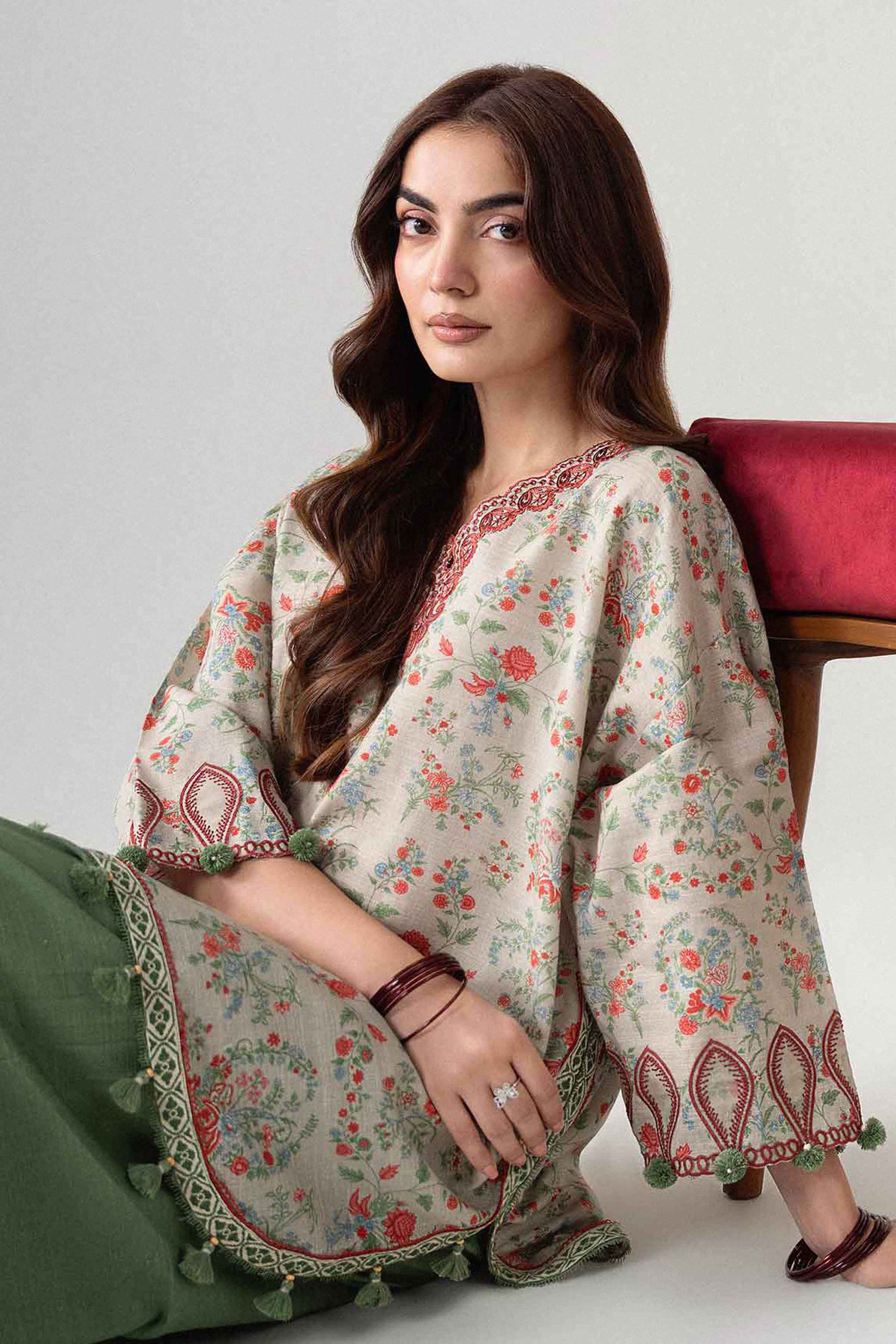 2 Piece - Printed Embroidered Suit - U2STE-NISHA26WV1-25 for Women - Unstitched Collection | Nishat | Shop Online
