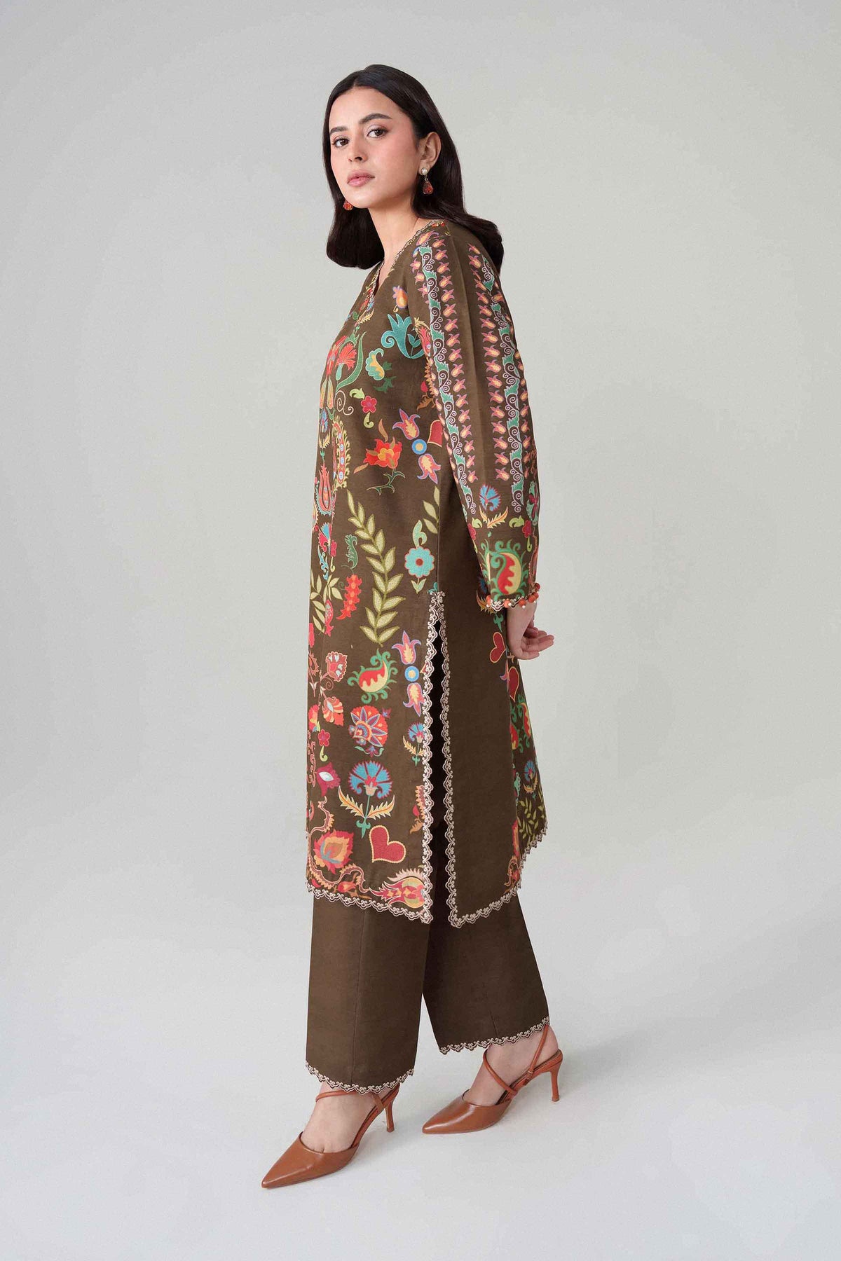 2 Piece - Digital Printed Embroidered Suit - U2STE-NISHA26WV1-33