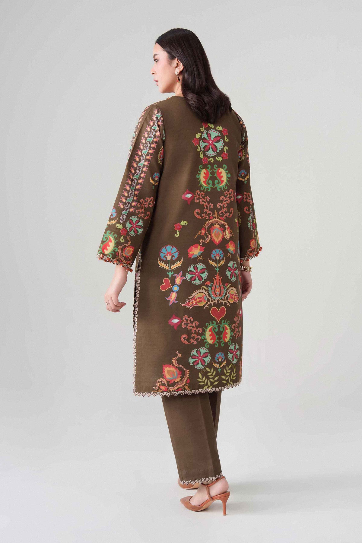 2 Piece - Digital Printed Embroidered Suit - U2STE-NISHA26WV1-33