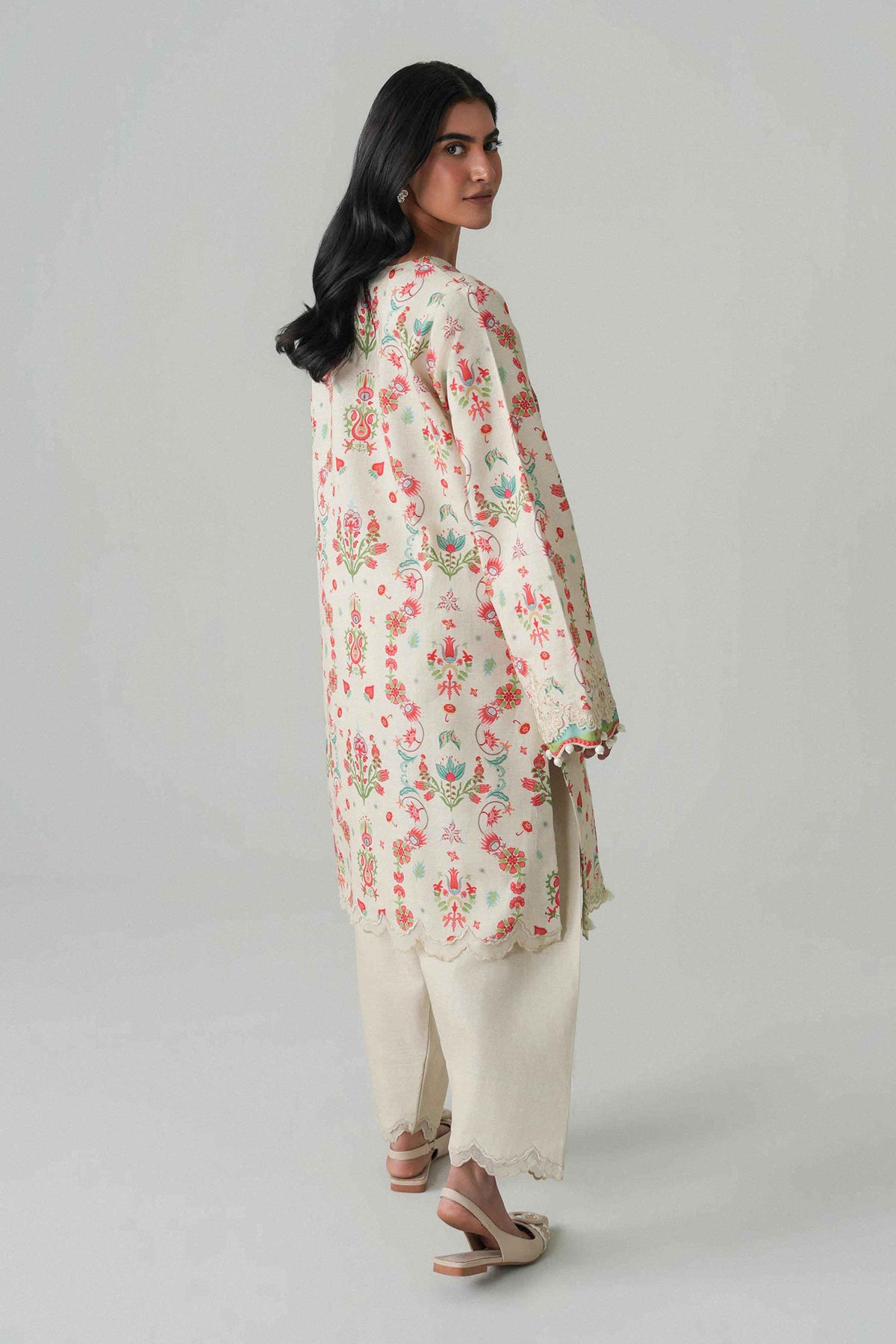 2 Piece - Digital Printed Embroidered Suit - U2STE-NISHA26WV1-34