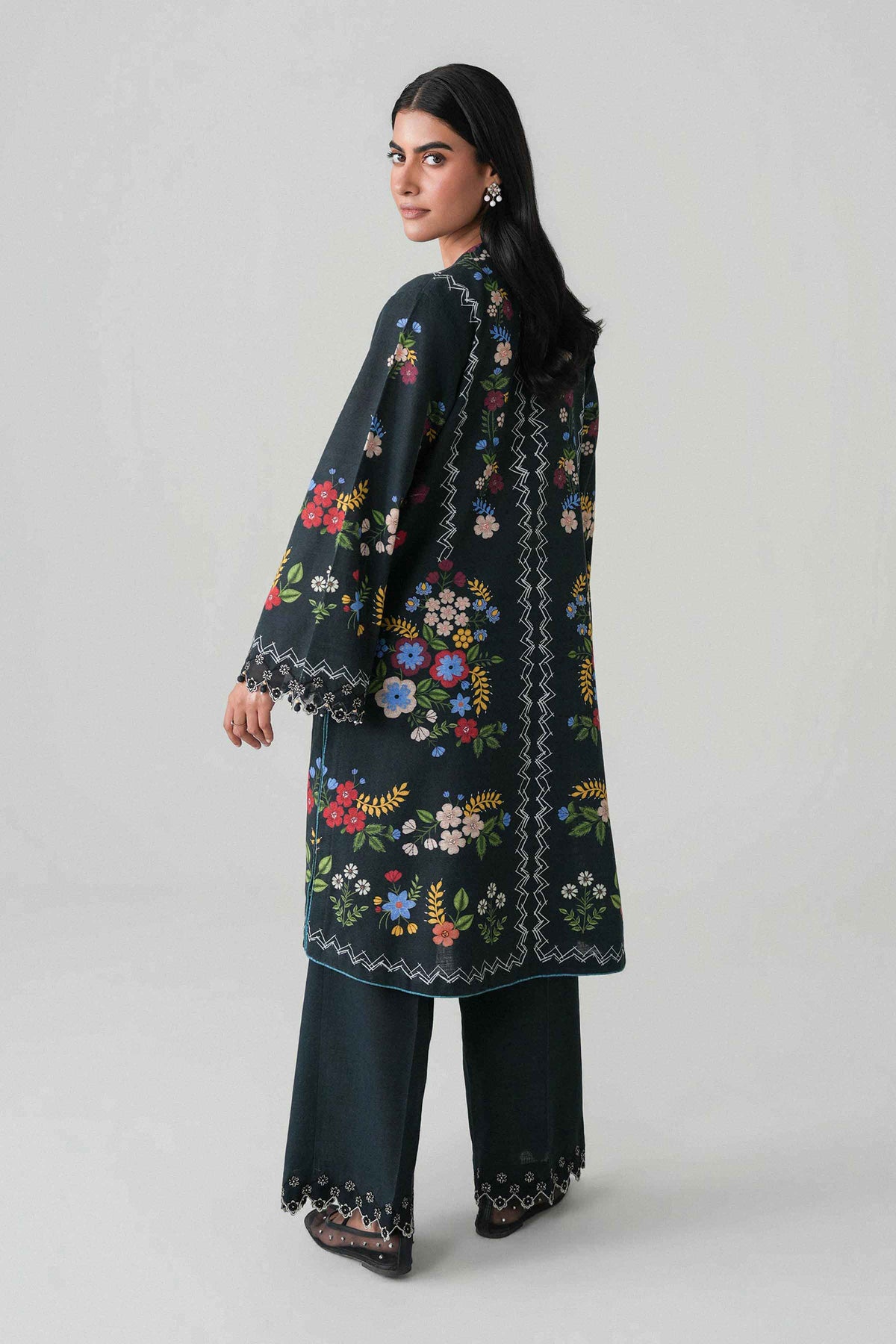 2 Piece - Digital Printed Embroidered Suit - U2STE-NISHA26WV1-36