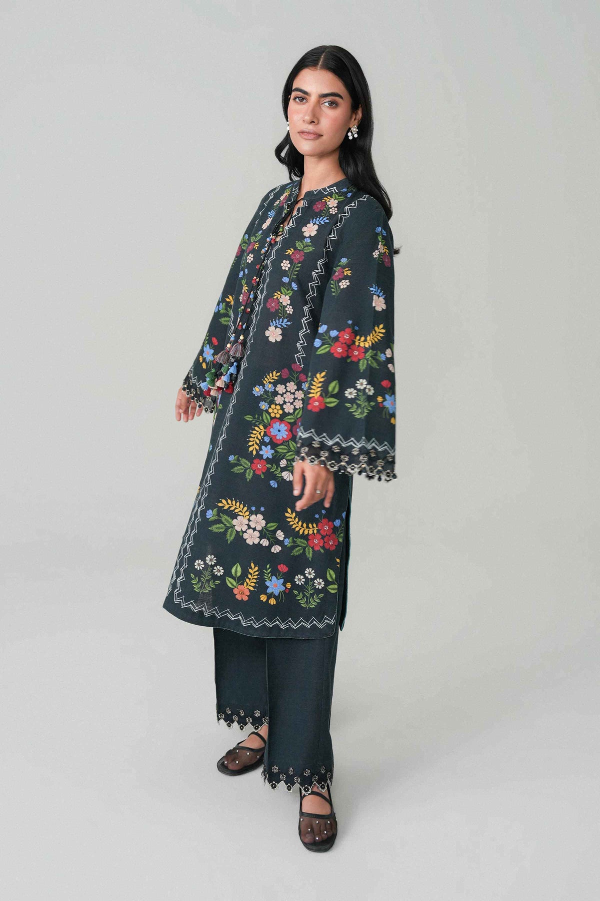 2 Piece - Digital Printed Embroidered Suit - U2STE-NISHA26WV1-36