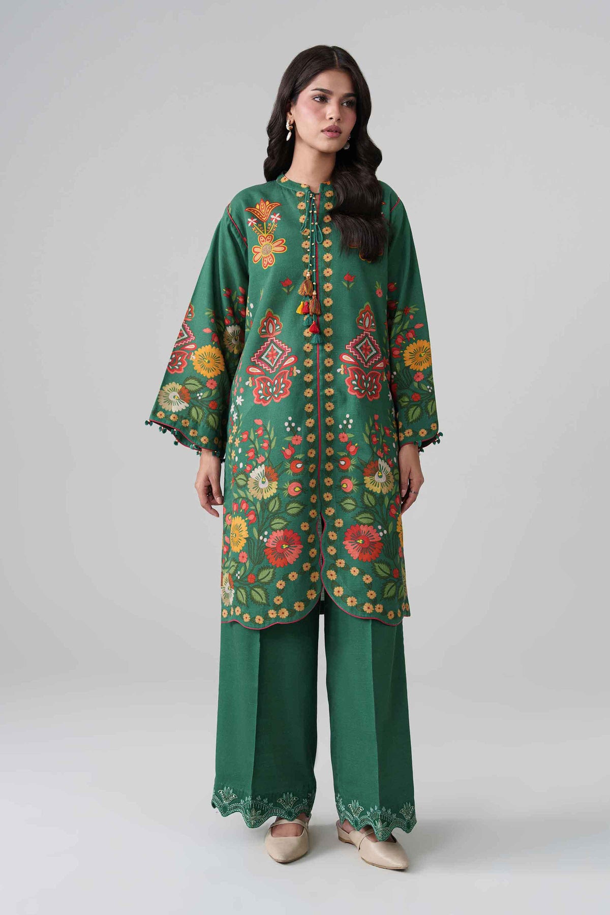 2 Piece - Digital Printed Embroidered Suit - U2STE-NISHA26WV1-37