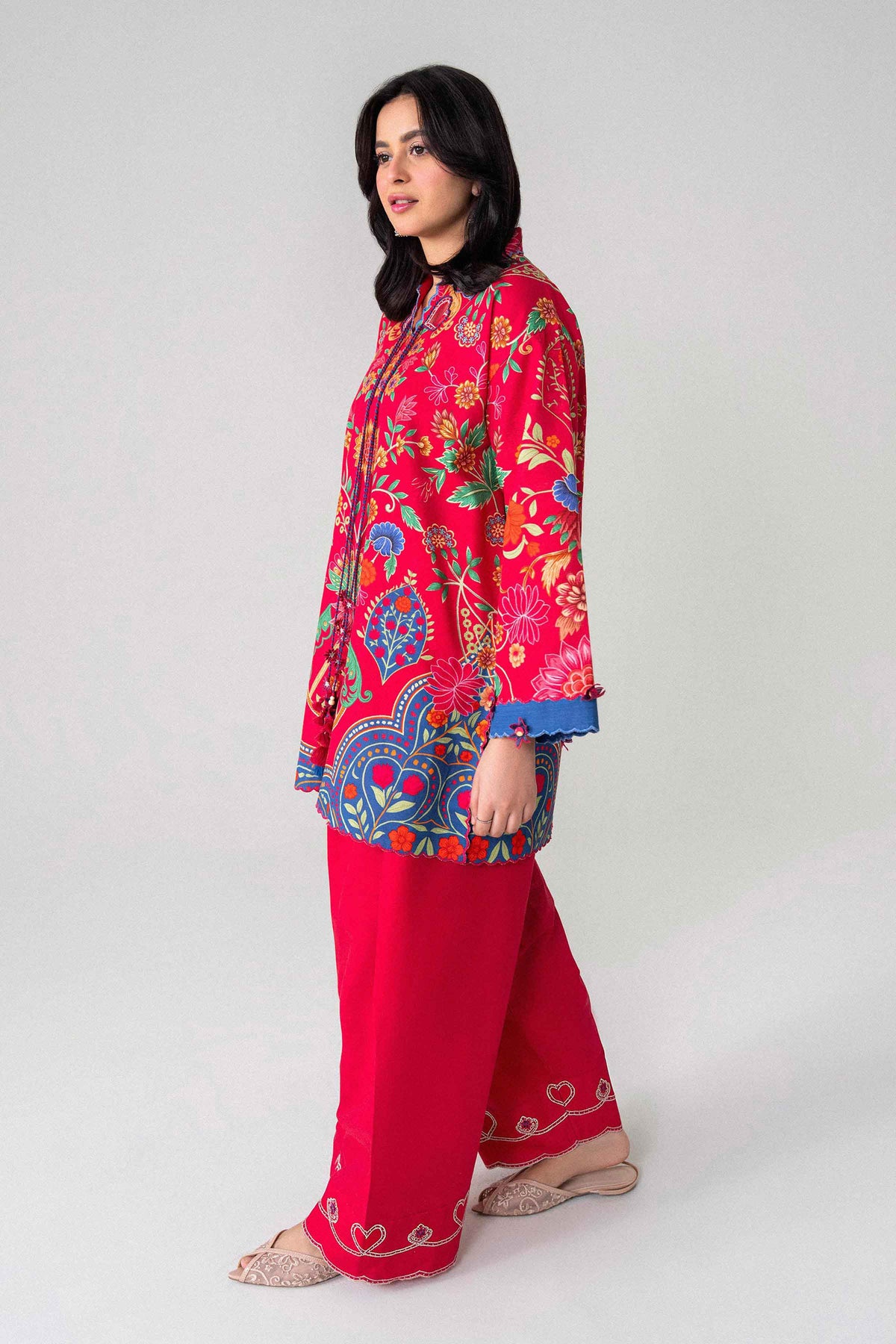 2 Piece - Digital Printed Embroidered Suit - U2STE-NISHA26WV1-38