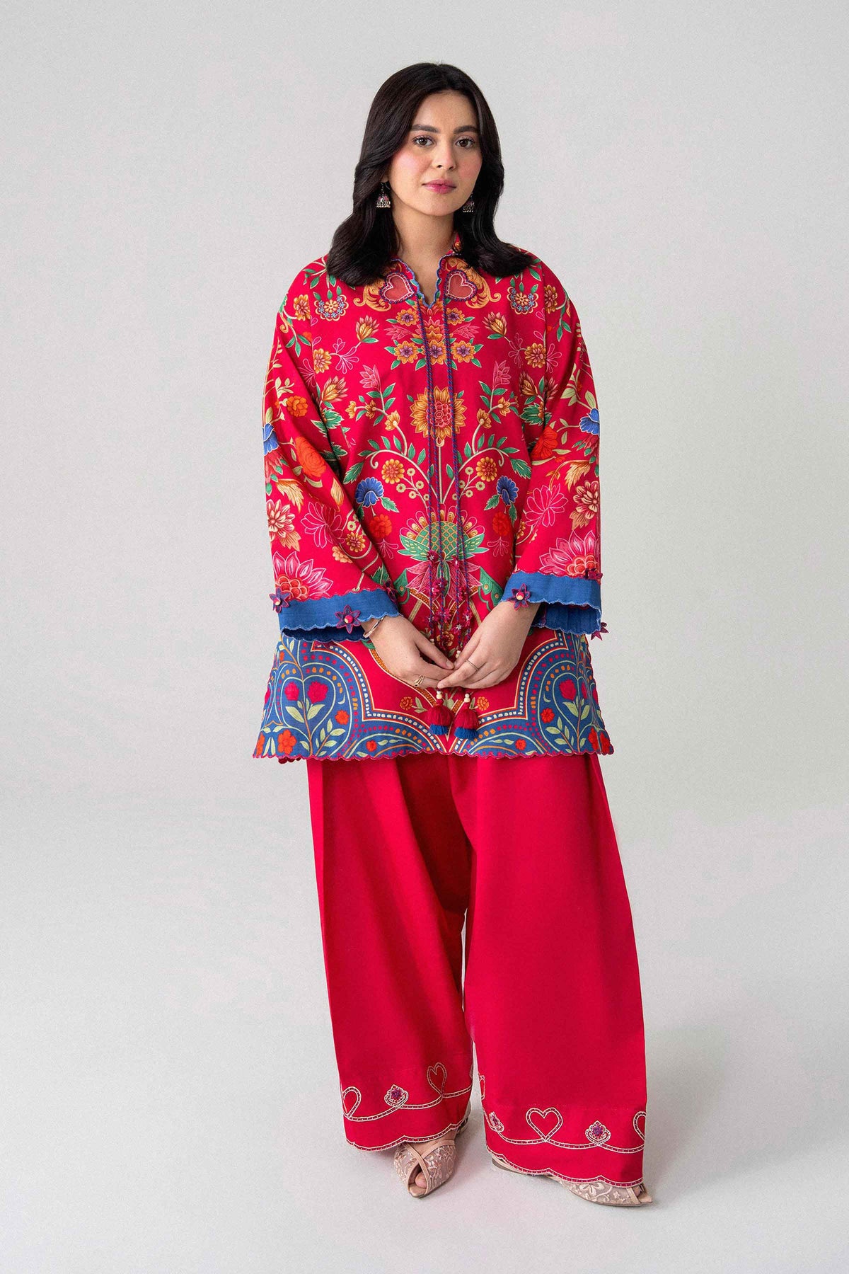 2 Piece - Digital Printed Embroidered Suit - U2STE-NISHA26WV1-38