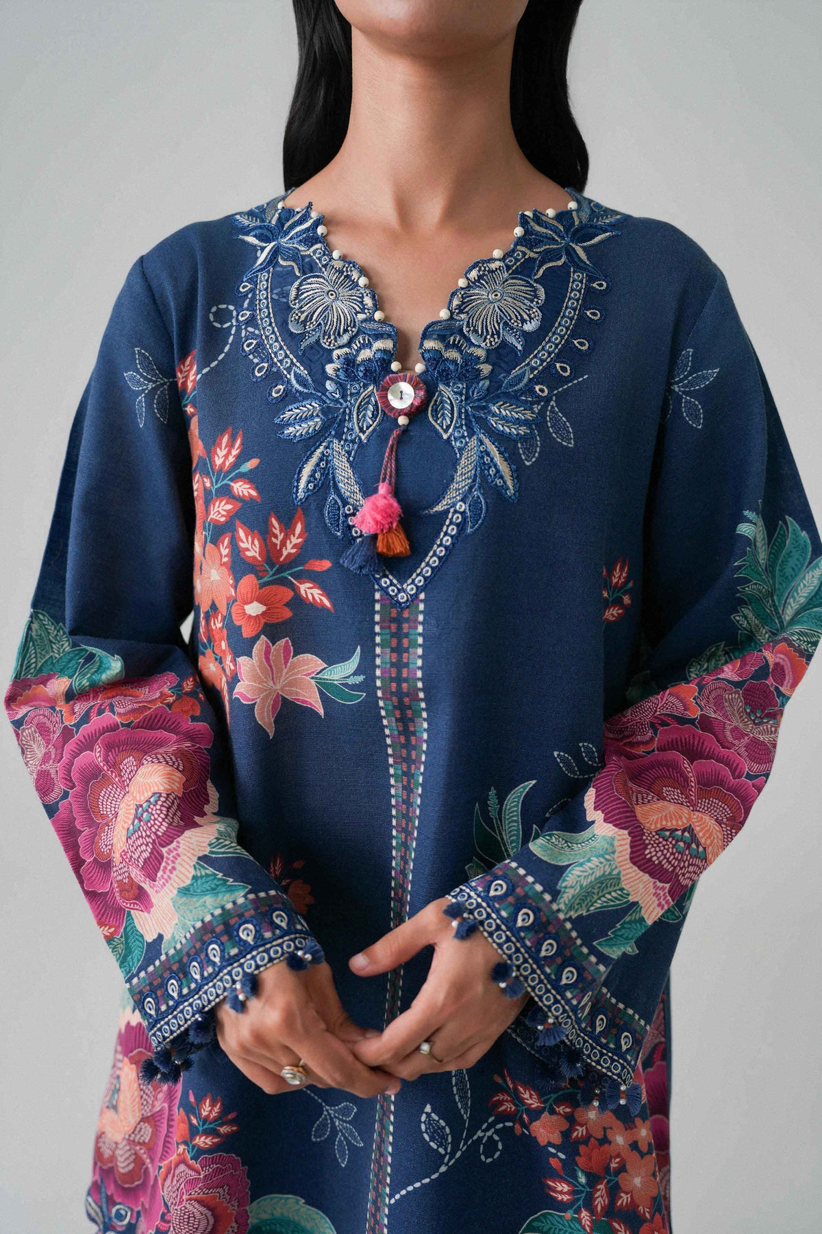 2 Piece - Digital Printed Embroidered Suit - U2STE-NISHA26WV1-39