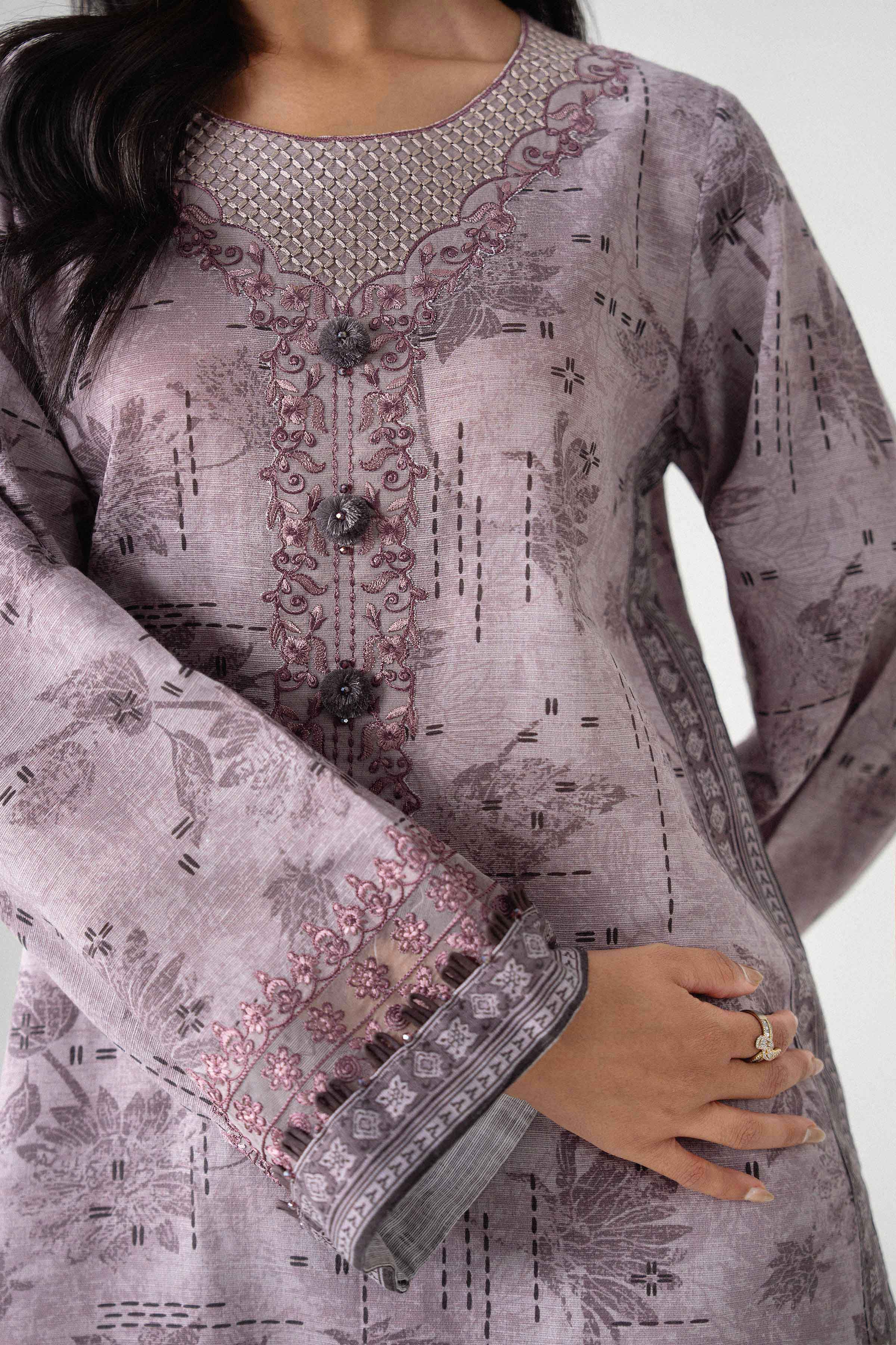 2 Piece - Printed Embroidered Suit - U2STE-NISHA26WV1-4 for Women - Unstitched Collection | Nishat | Shop Online