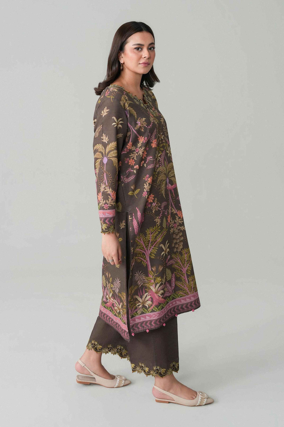 2 Piece - Digital Printed Embroidered Suit - U2STE-NISHA26WV1-40
