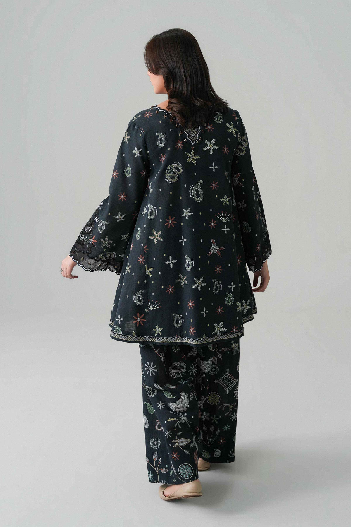 2 Piece - Printed Embroidered Suit - U2STE-NISHA26WV1-41