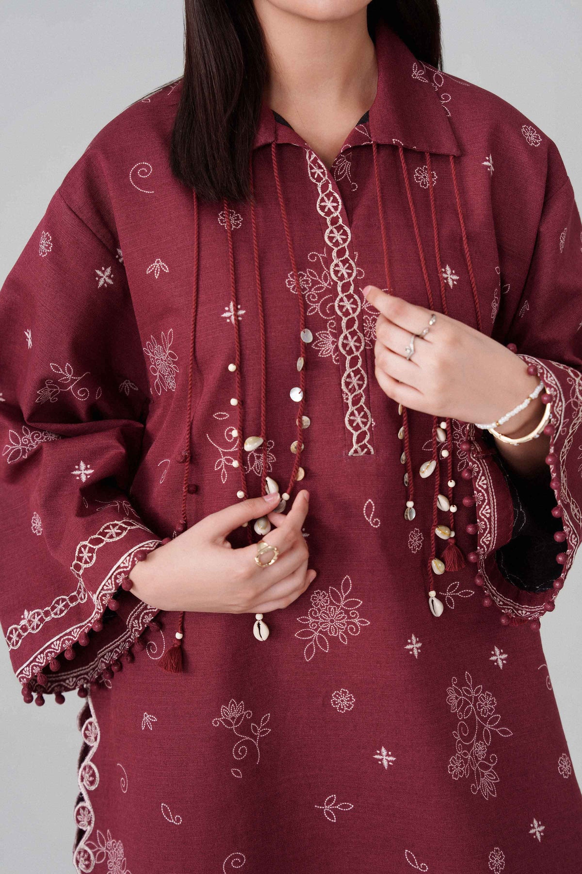 2 Piece - Printed Embroidered Suit - U2STE-NISHA26WV1-45