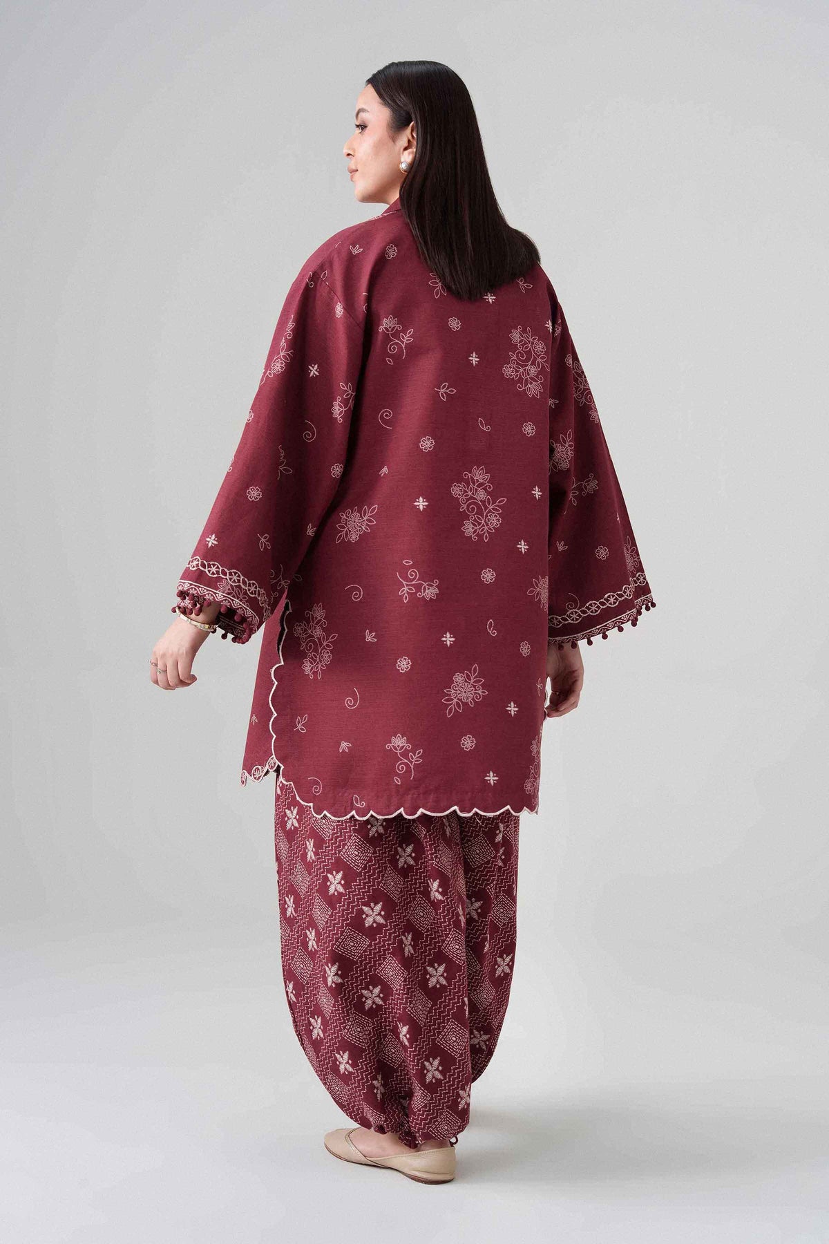2 Piece - Printed Embroidered Suit - U2STE-NISHA26WV1-45