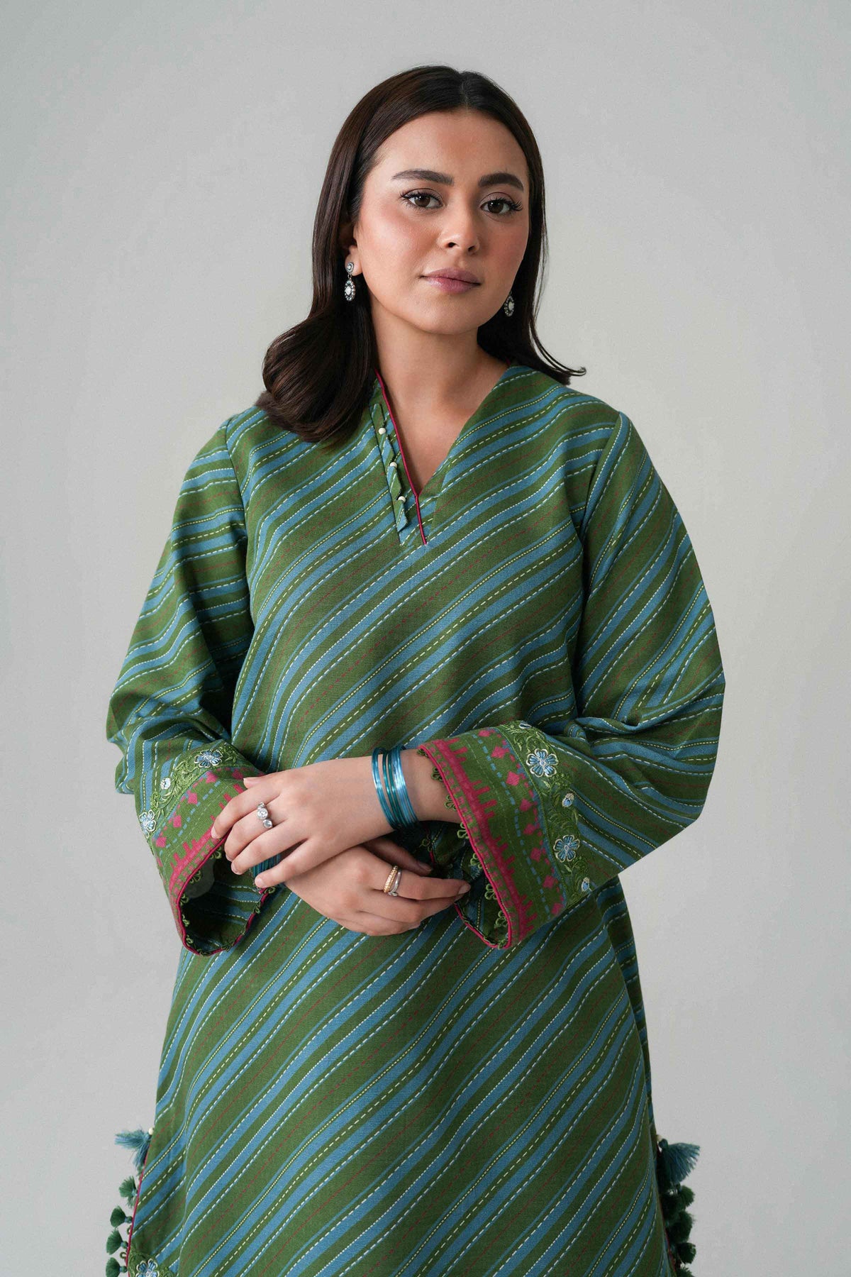 2 Piece - Printed Embroidered Suit - U2STE-NISHA26WV1-46
