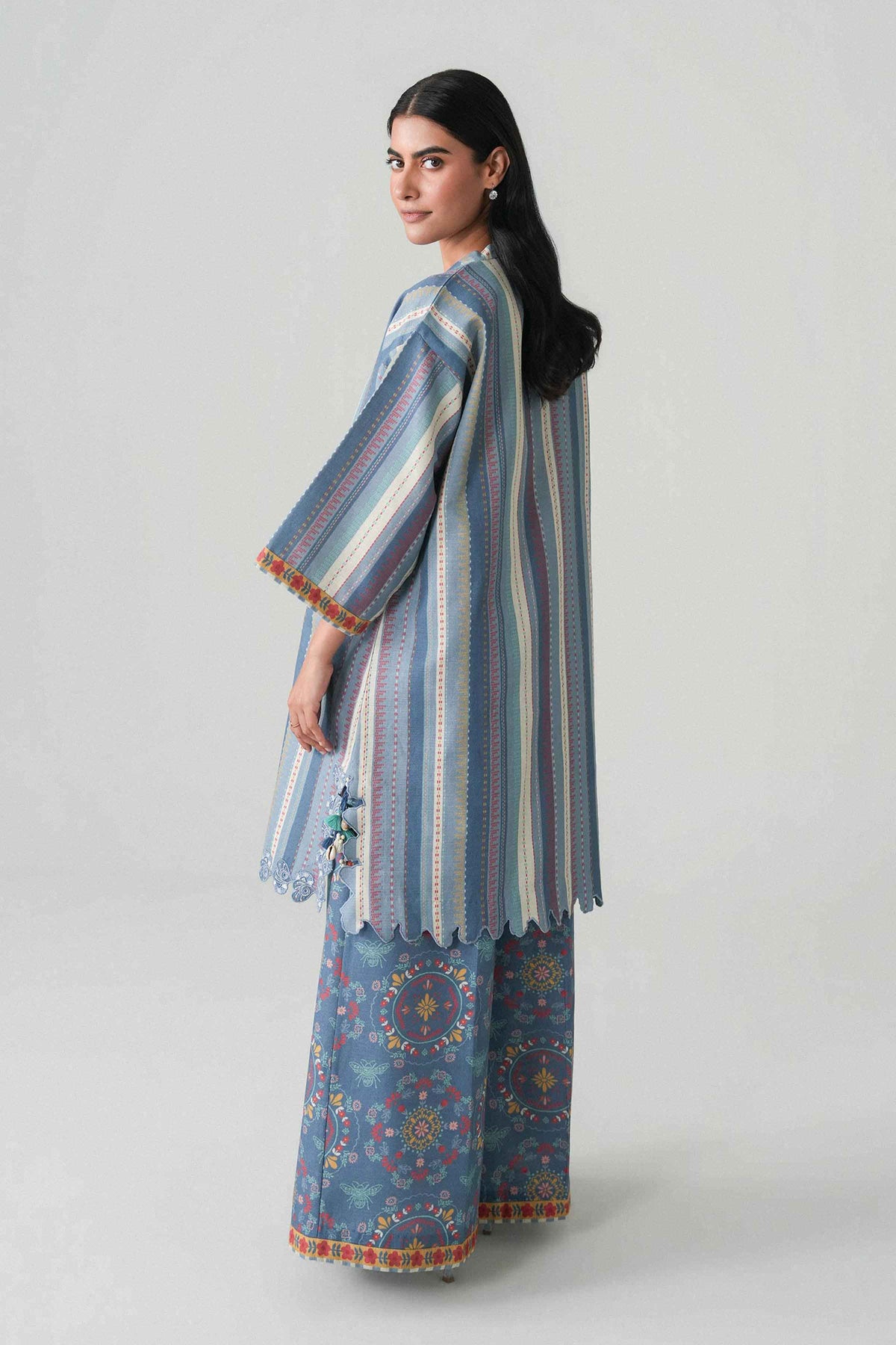 2 Piece - Printed Embroidered Suit - U2STE-NISHA26WV1-50