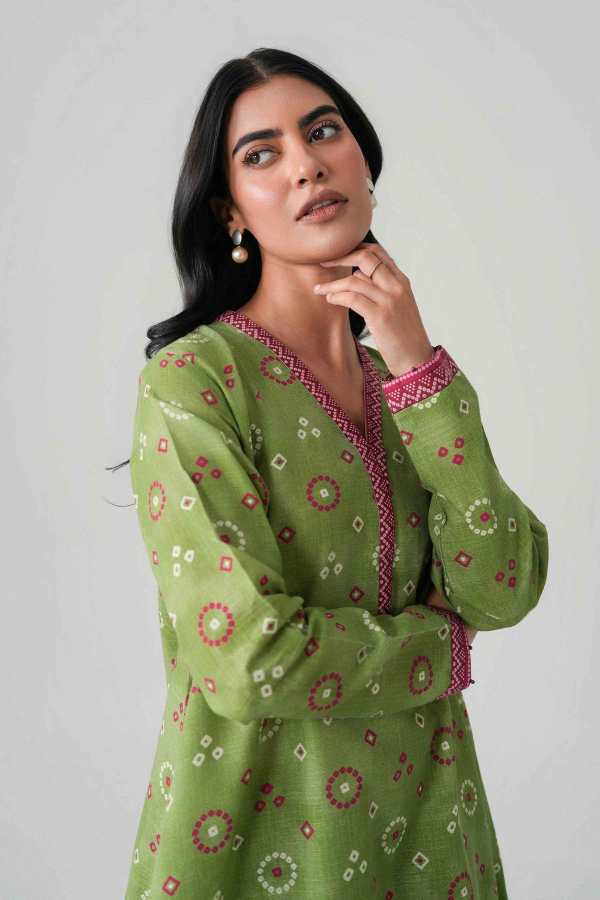 2 Piece - Printed Embroidered Suit - U2STE-NISHA26WV1-52