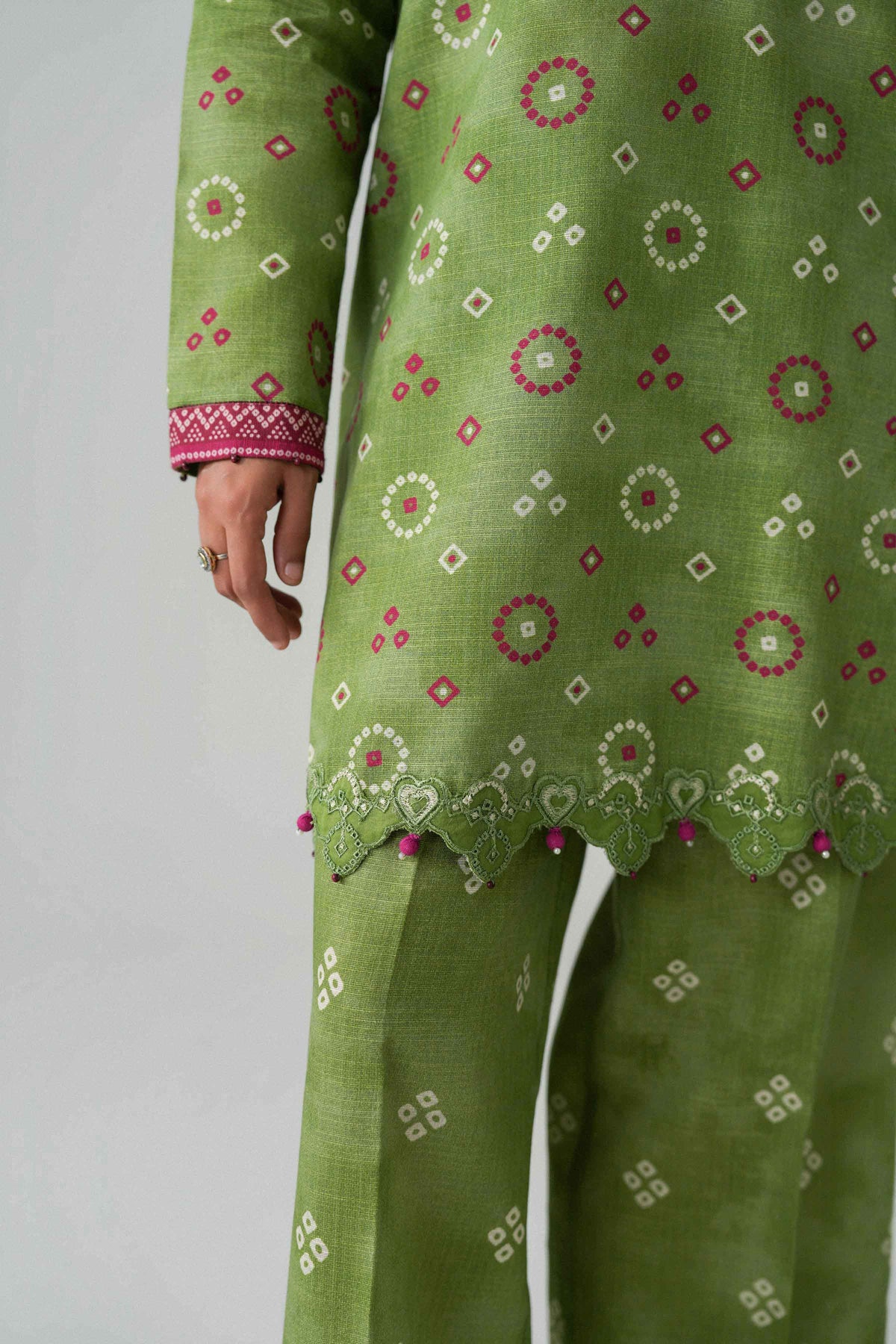 2 Piece - Printed Embroidered Suit - U2STE-NISHA26WV1-52