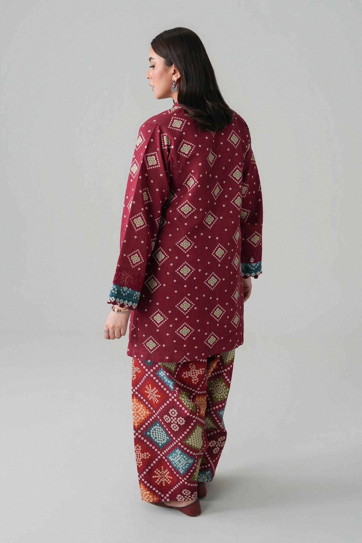 2 Piece - Printed Embroidered Suit - U2STE-NISHA26WV1-53