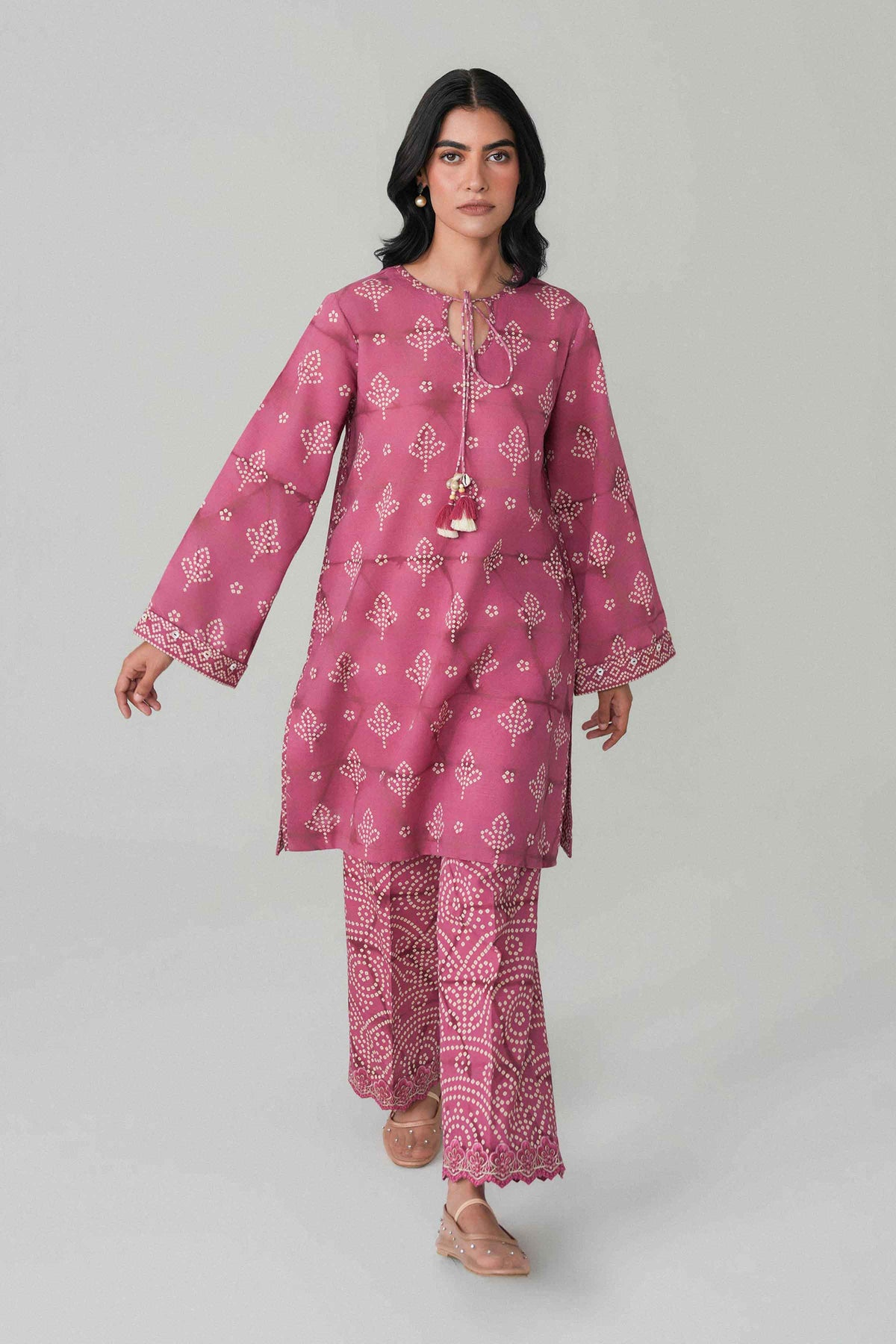 2 Piece - Printed Embroidered Suit - U2STE-NISHA26WV1-54