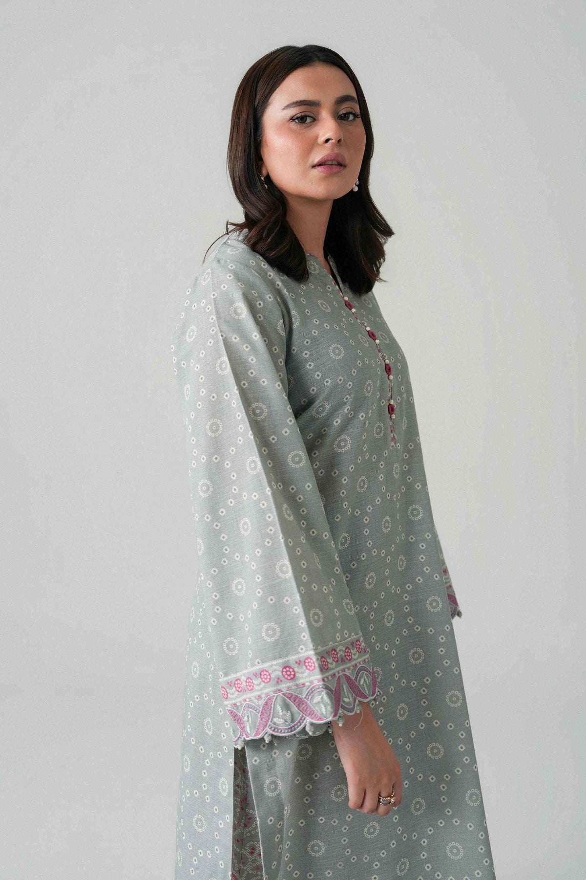 2 Piece - Printed Embroidered Suit - U2STE-NISHA26WV1-55