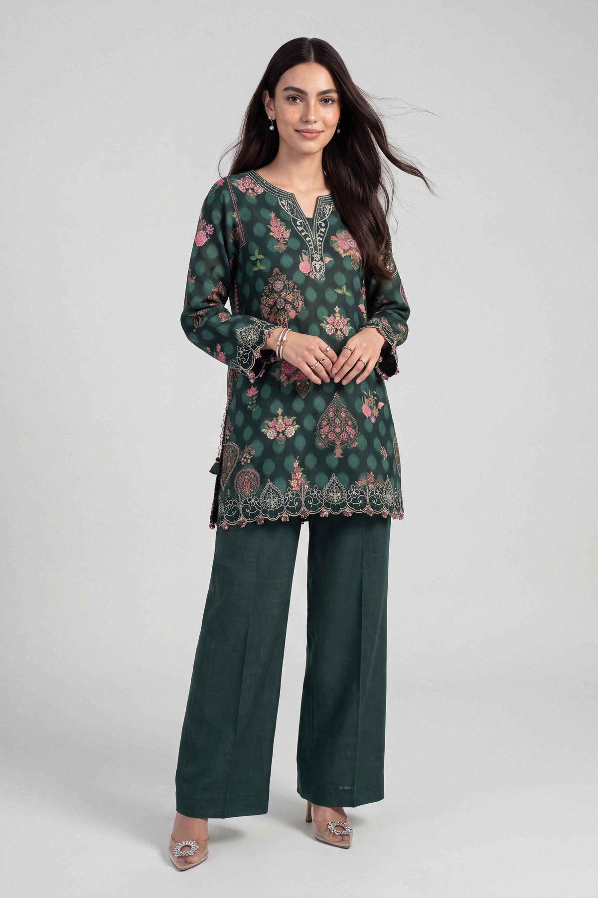 2 Piece - Printed Embroidered Suit - U2STE-NISHA26WV1-56