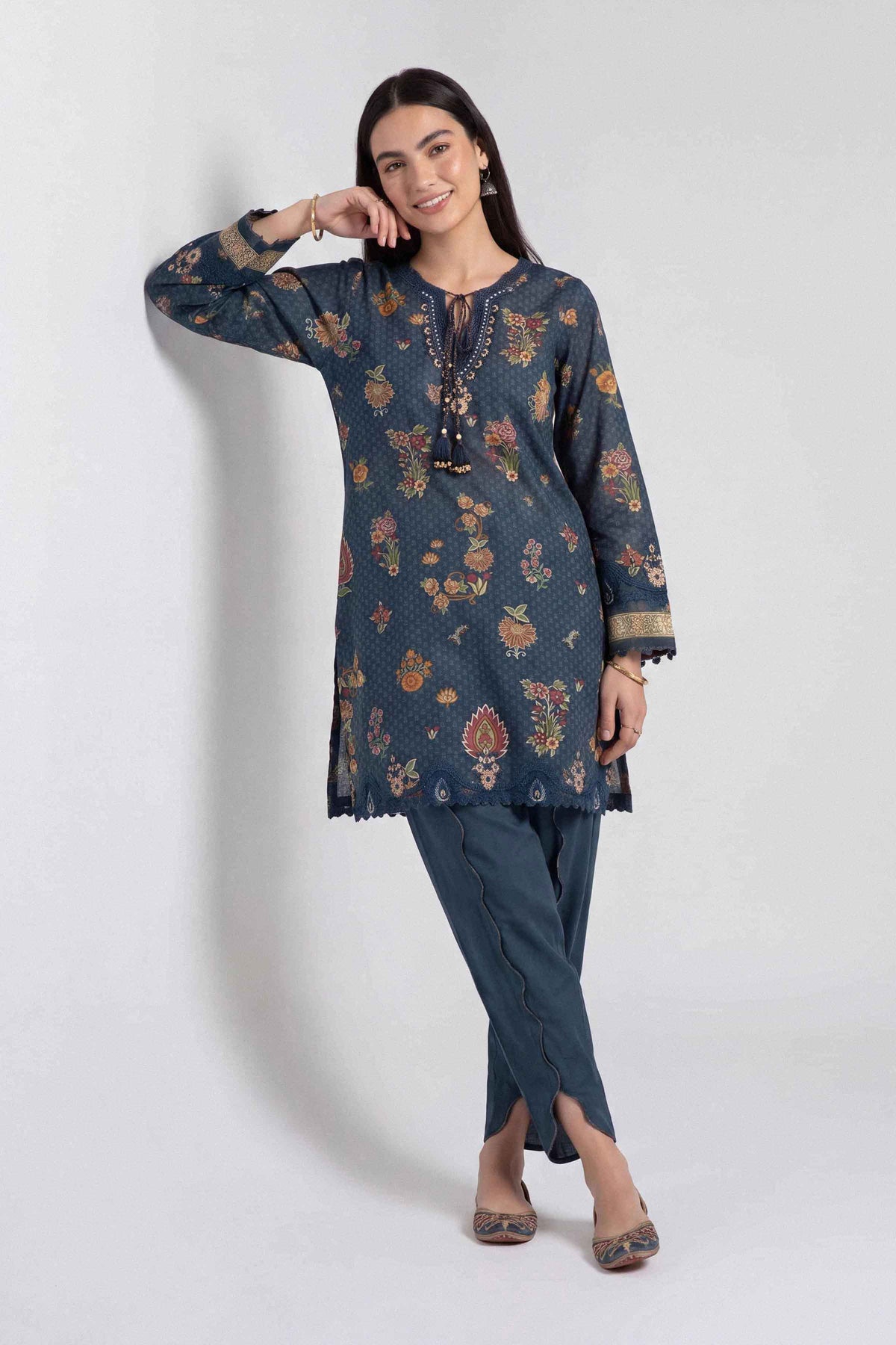 2 Piece - Printed Embroidered Suit - U2STE-NISHA26WV1-57