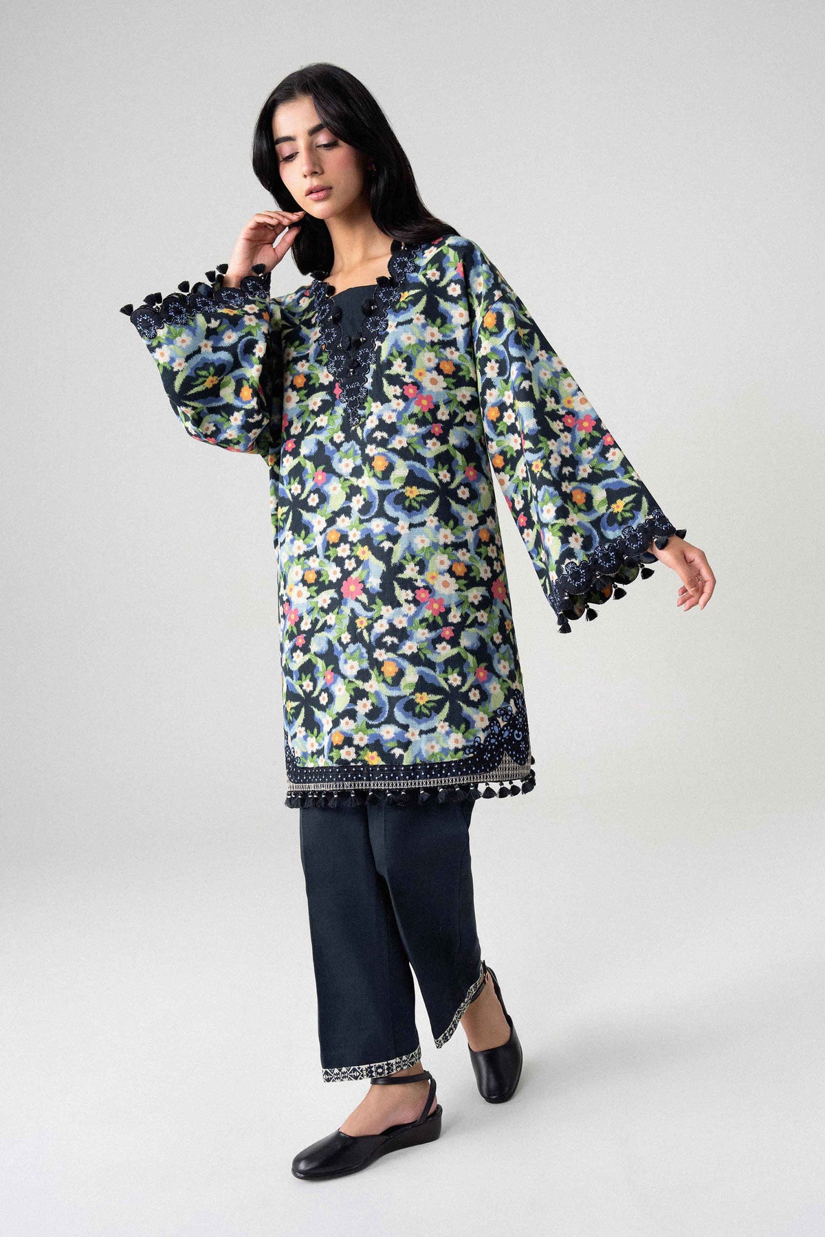 2 Piece - Printed Embroidered Suit - U2STE-NISHA26WV1-61