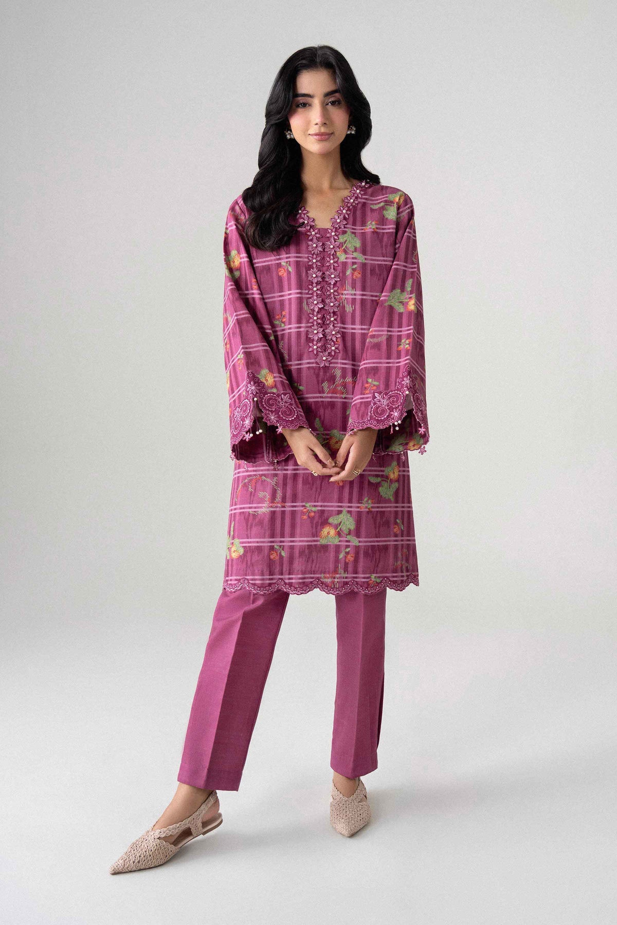 2 Piece - Printed Embroidered Suit - U2STE-NISHA26WV1-62