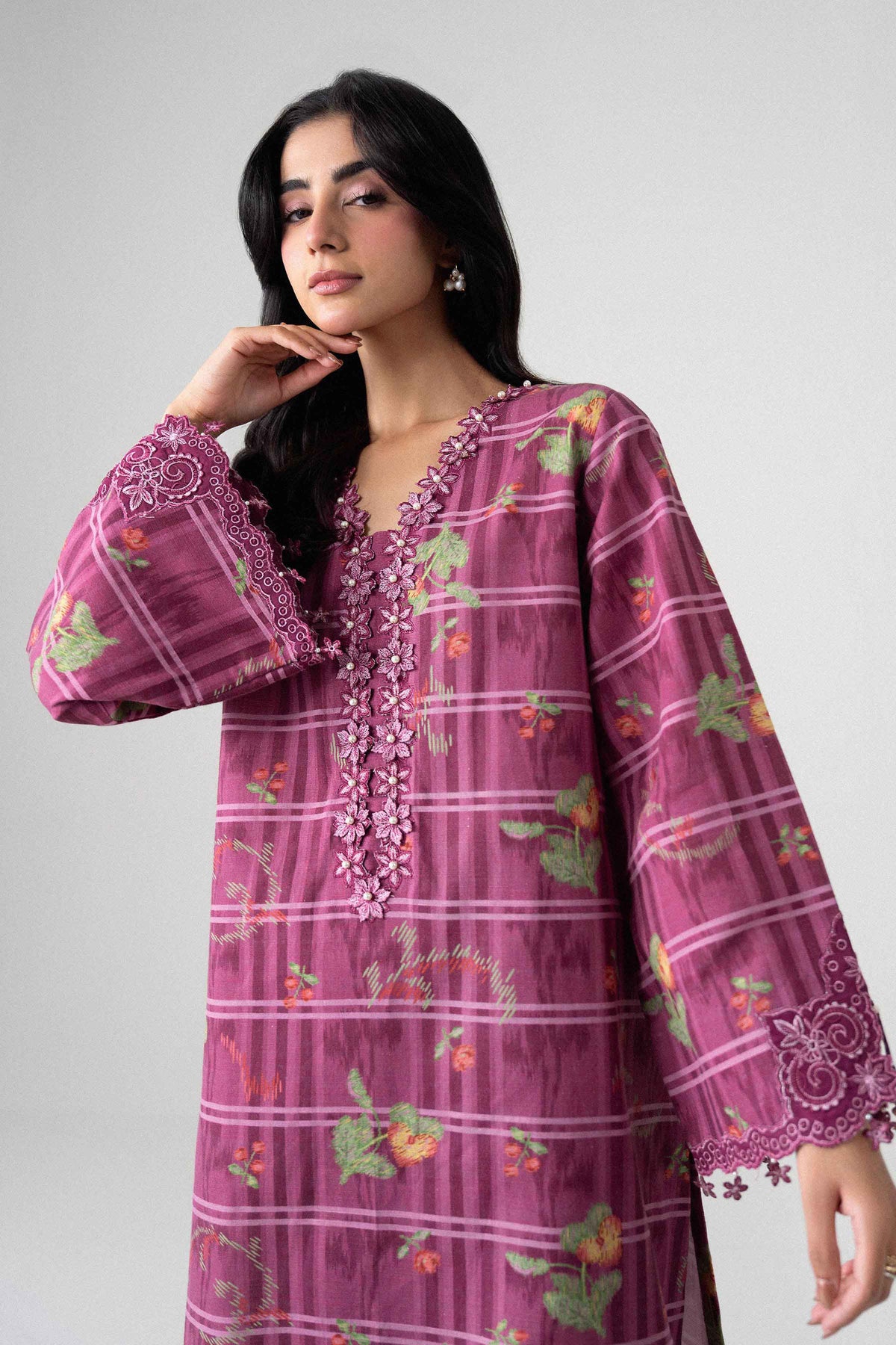 2 Piece - Printed Embroidered Suit - U2STE-NISHA26WV1-62