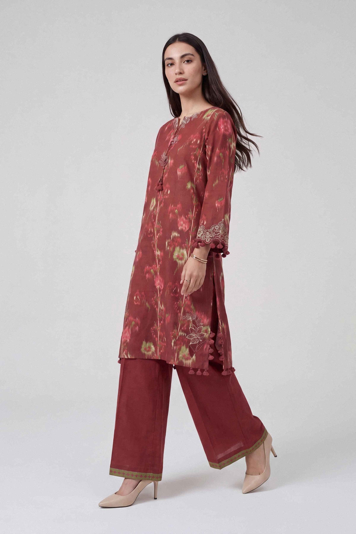 2 Piece - Printed Embroidered Suit - U2STE-NISHA26WV1-64
