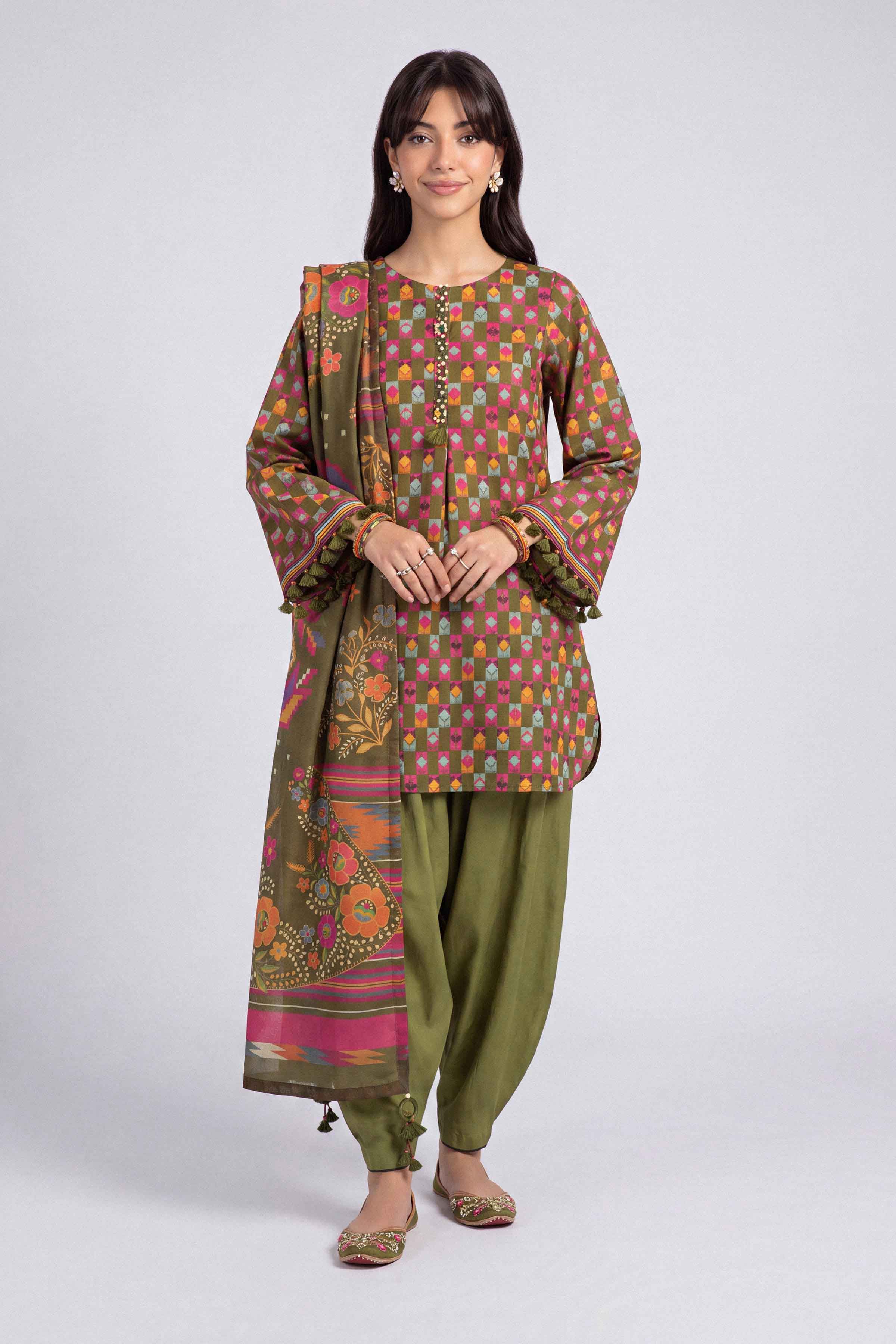 3 Piece - Digital Printed Suit - U3P-NISHA26WV1-10 for Women - Unstitched Collection | Nishat | Shop Online