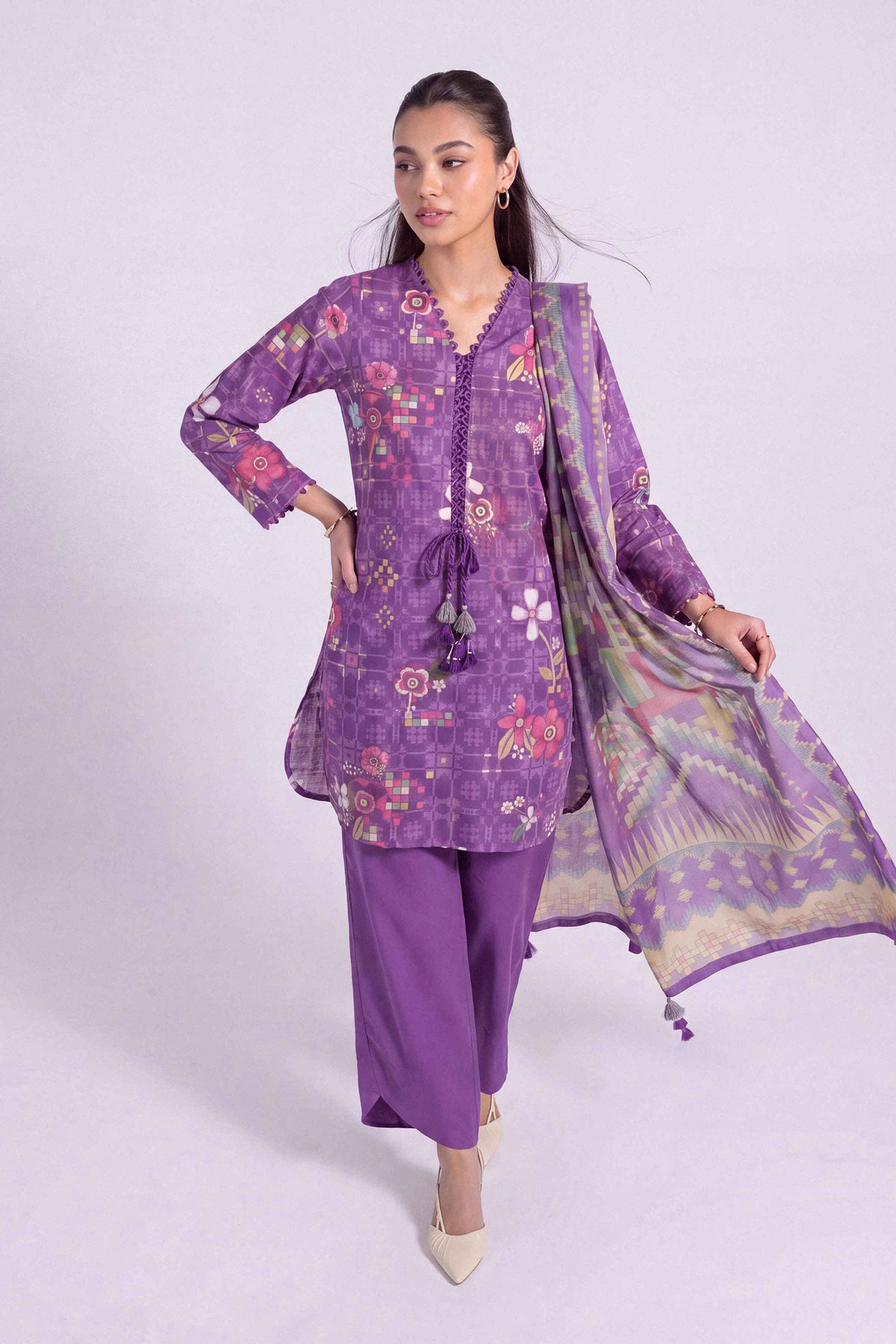3 Piece - Digital Printed Suit - U3P-NISHA26WV1-12 for Women - Unstitched Collection | Nishat | Shop Online