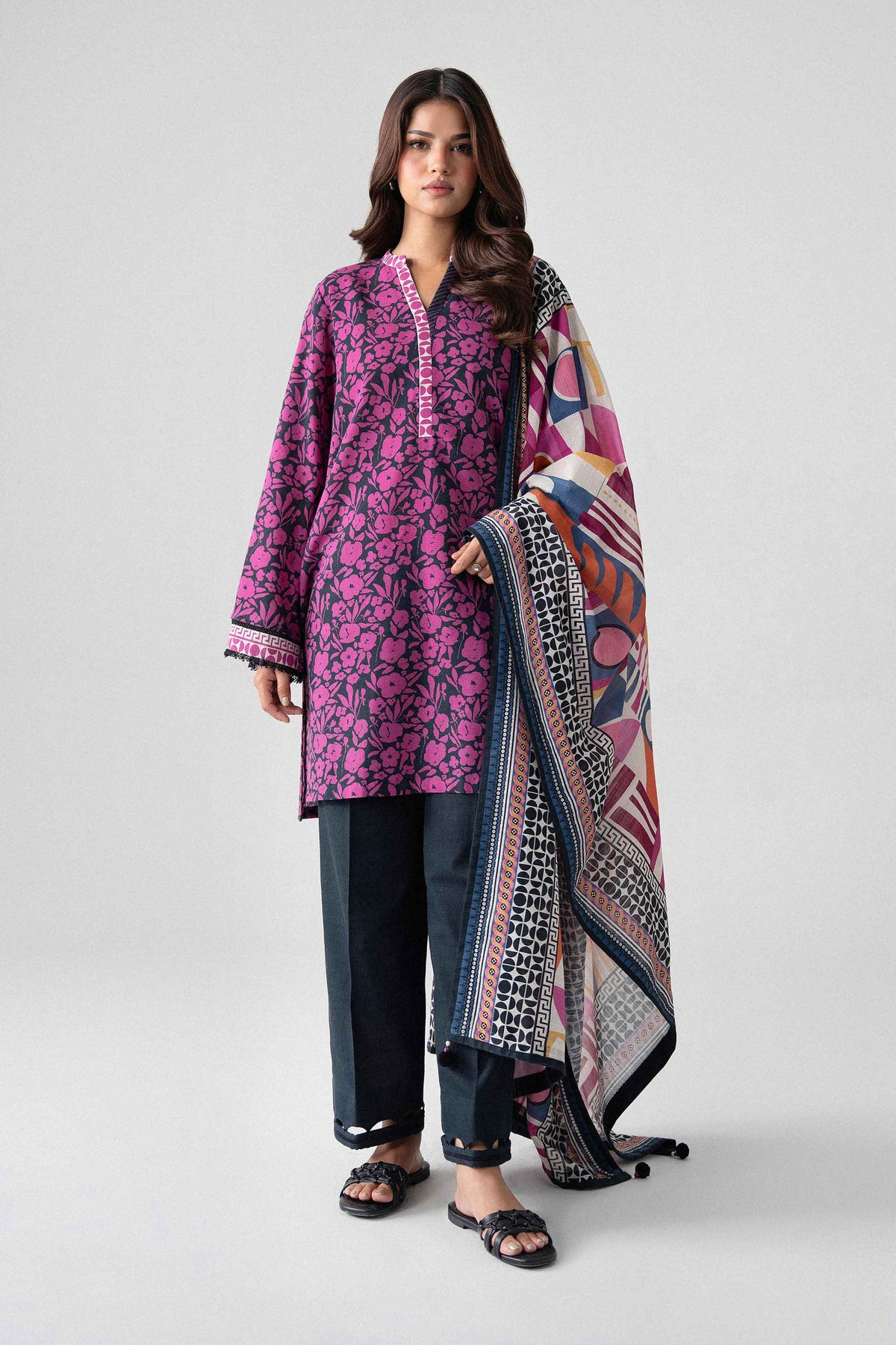 3 Piece - Printed Suit - U3P-NISHA26WV1-28 for Women - Unstitched Collection | Nishat | Shop Online