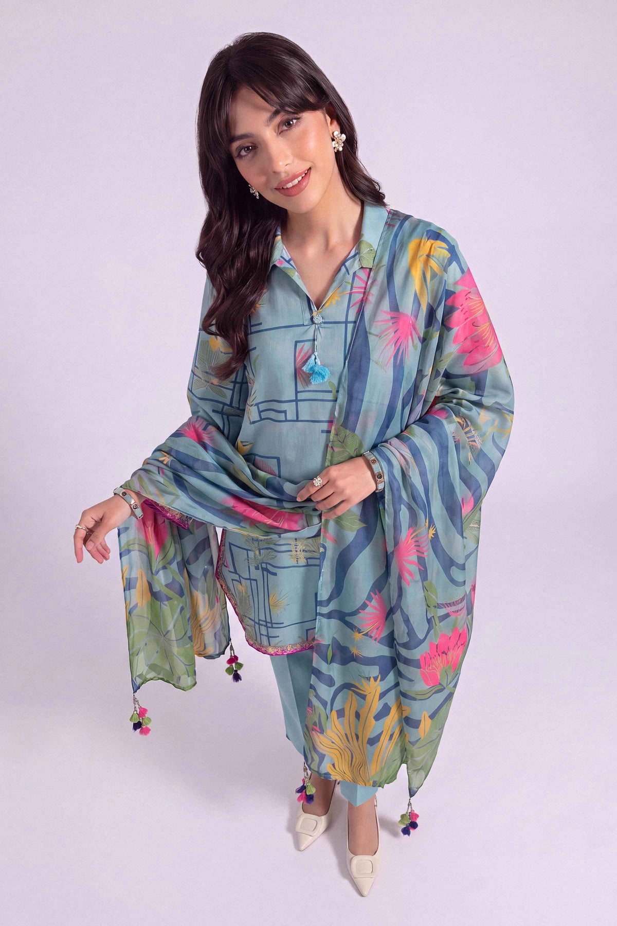 3 Piece - Digital Printed Suit - U3P-NISHA26WV1-8 for Women - Unstitched Collection | Nishat | Shop Online