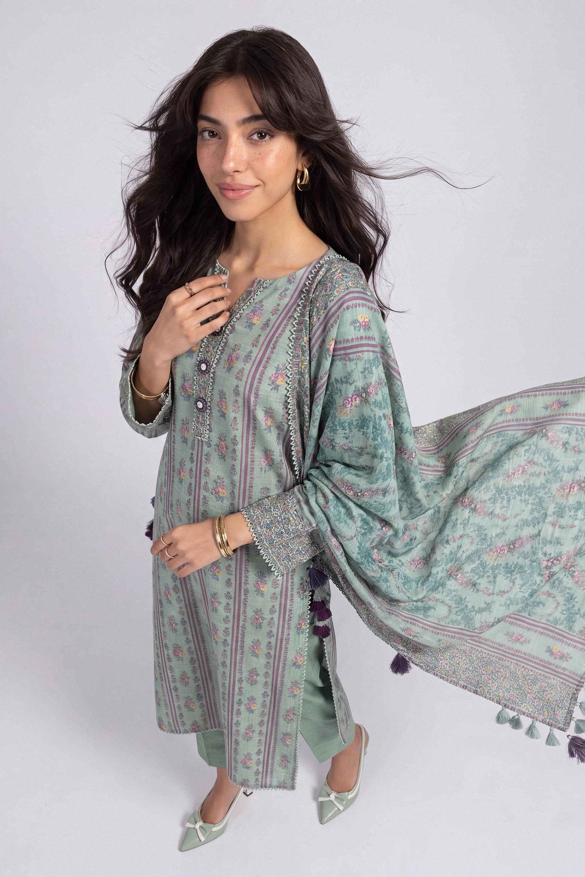 3 Piece - Printed Suit - U3P-NISHA26WV1-88