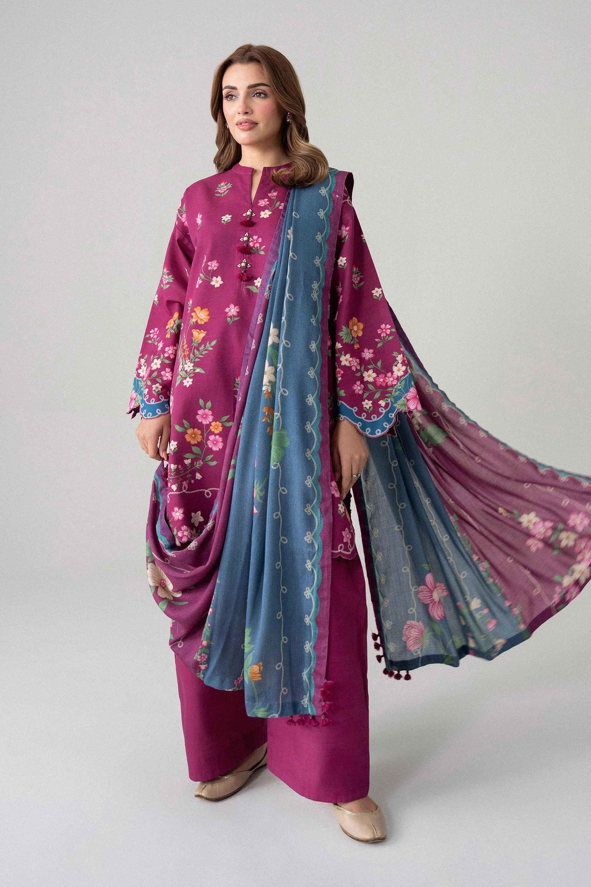 3 Piece - Digital Printed Suit - U3P-NISHA26WV1-91