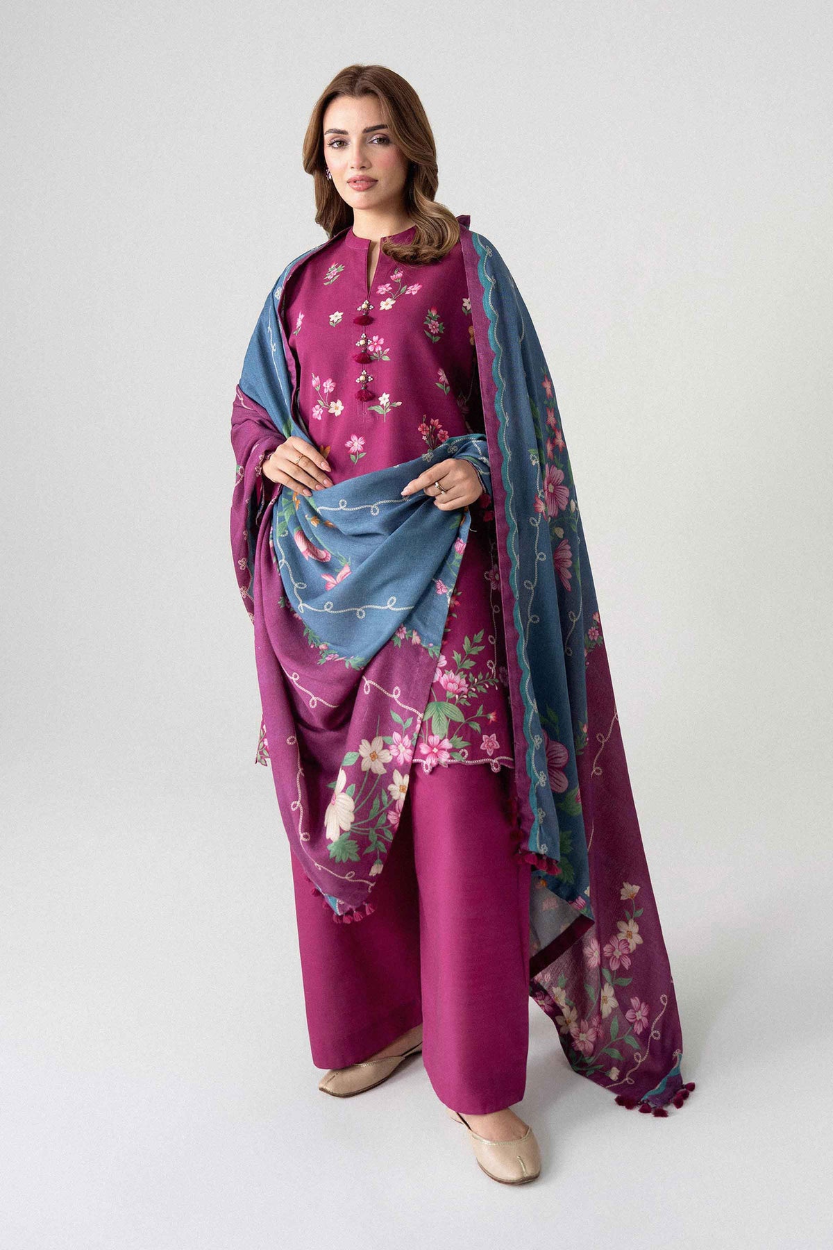 3 Piece - Digital Printed Suit - U3P-NISHA26WV1-91