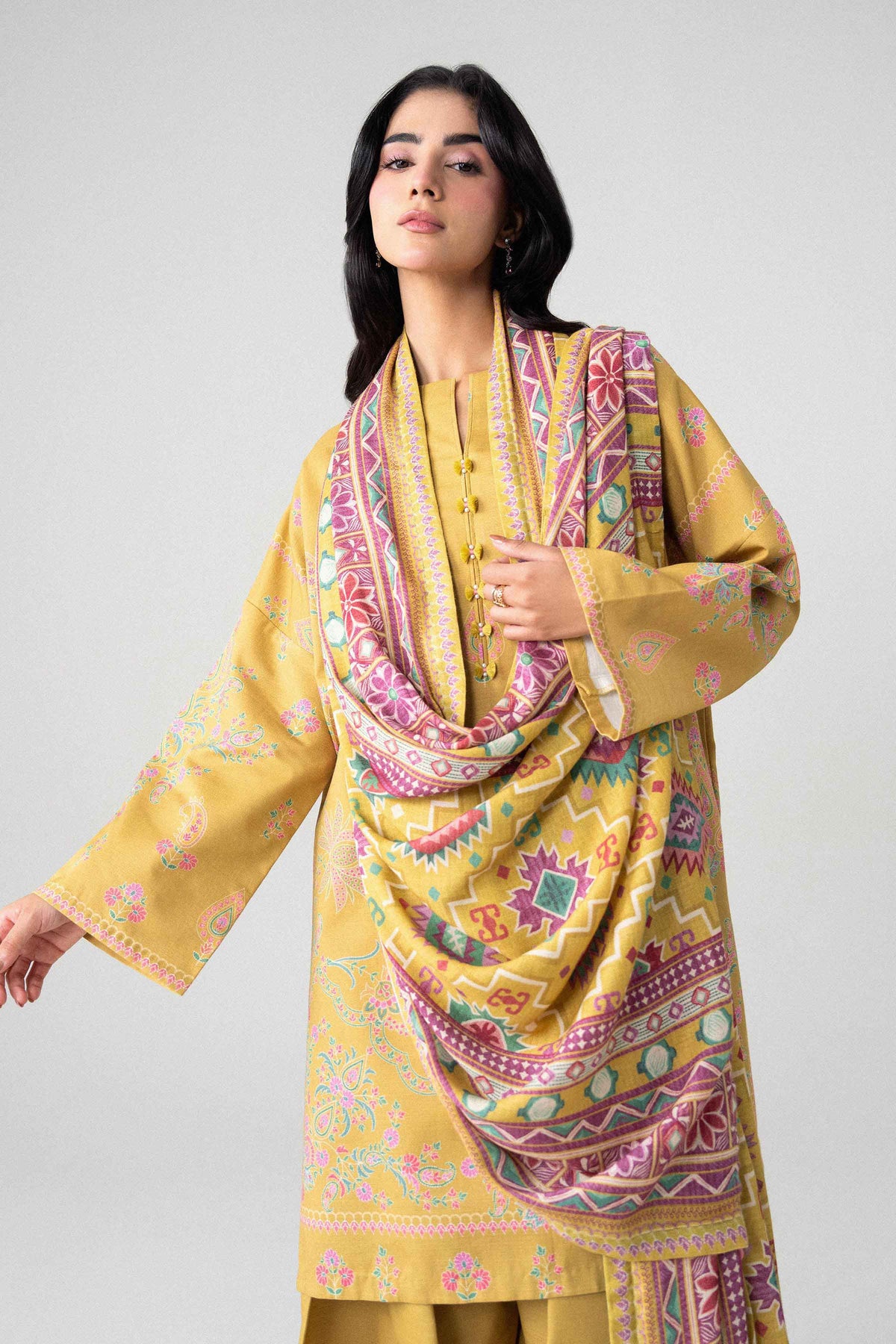 3 Piece - Digital Printed Suit - U3P-NISHA26WV1-95