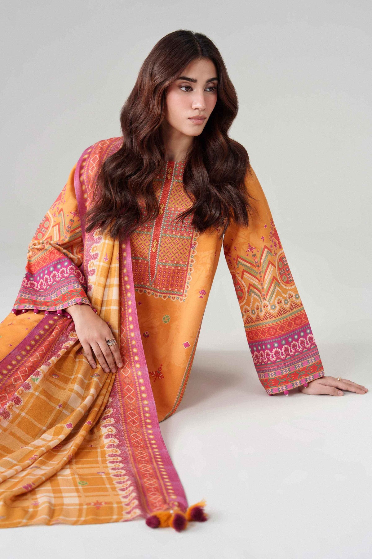 3 Piece - Digital Printed Suit - U3P-NISHA26WV1-96