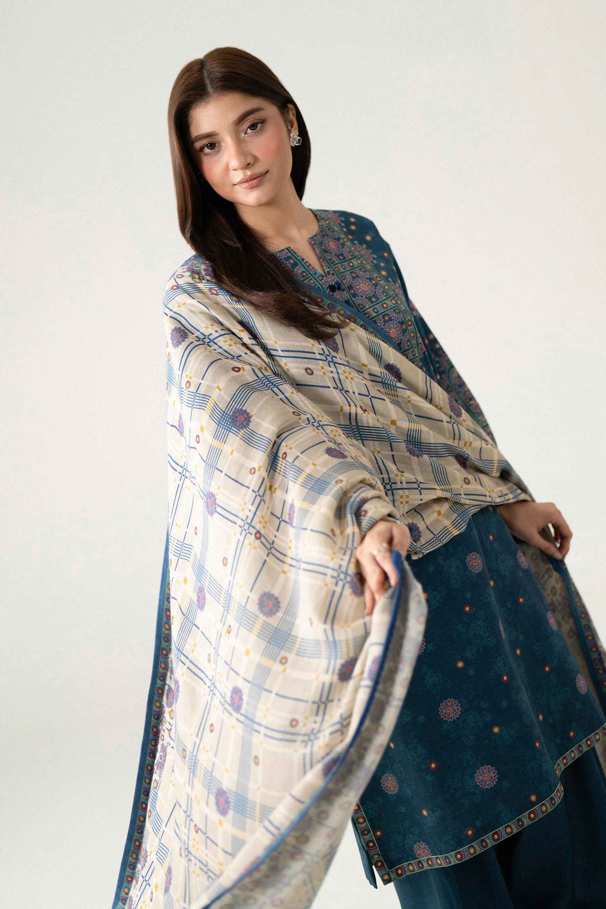 3 Piece - Digital Printed Suit - U3P-NISHA26WV1-98