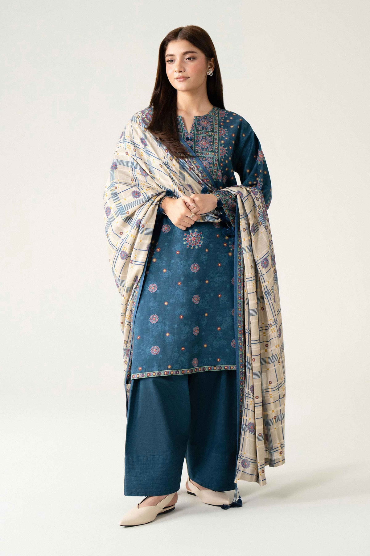 3 Piece - Digital Printed Suit - U3P-NISHA26WV1-98
