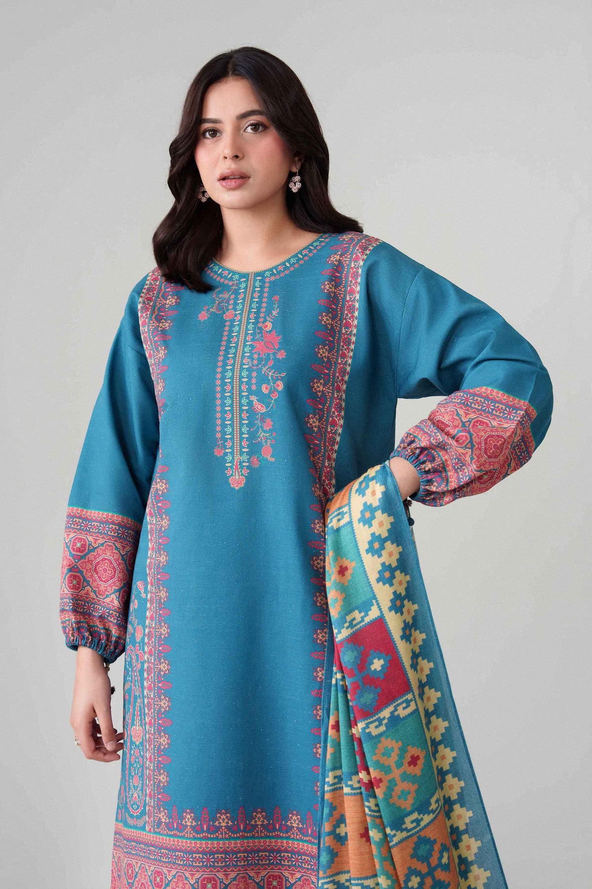 3 Piece - Digital Printed Suit - U3P-NISHA26WV1-99