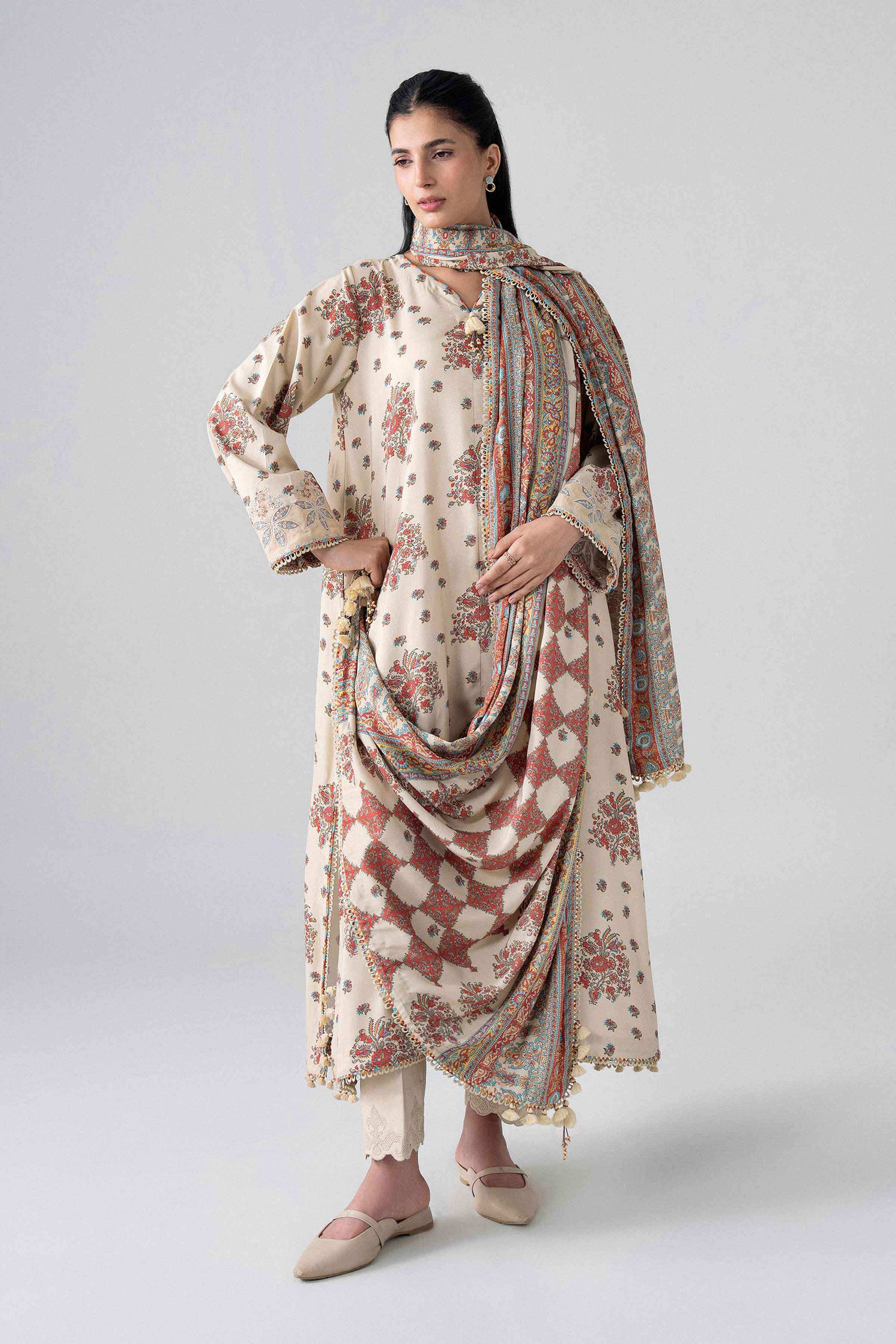 3 Piece - Printed Embroidered Suit - U3PE-NISHA26WV1-1 for Women - Unstitched Collection | Nishat | Shop Online