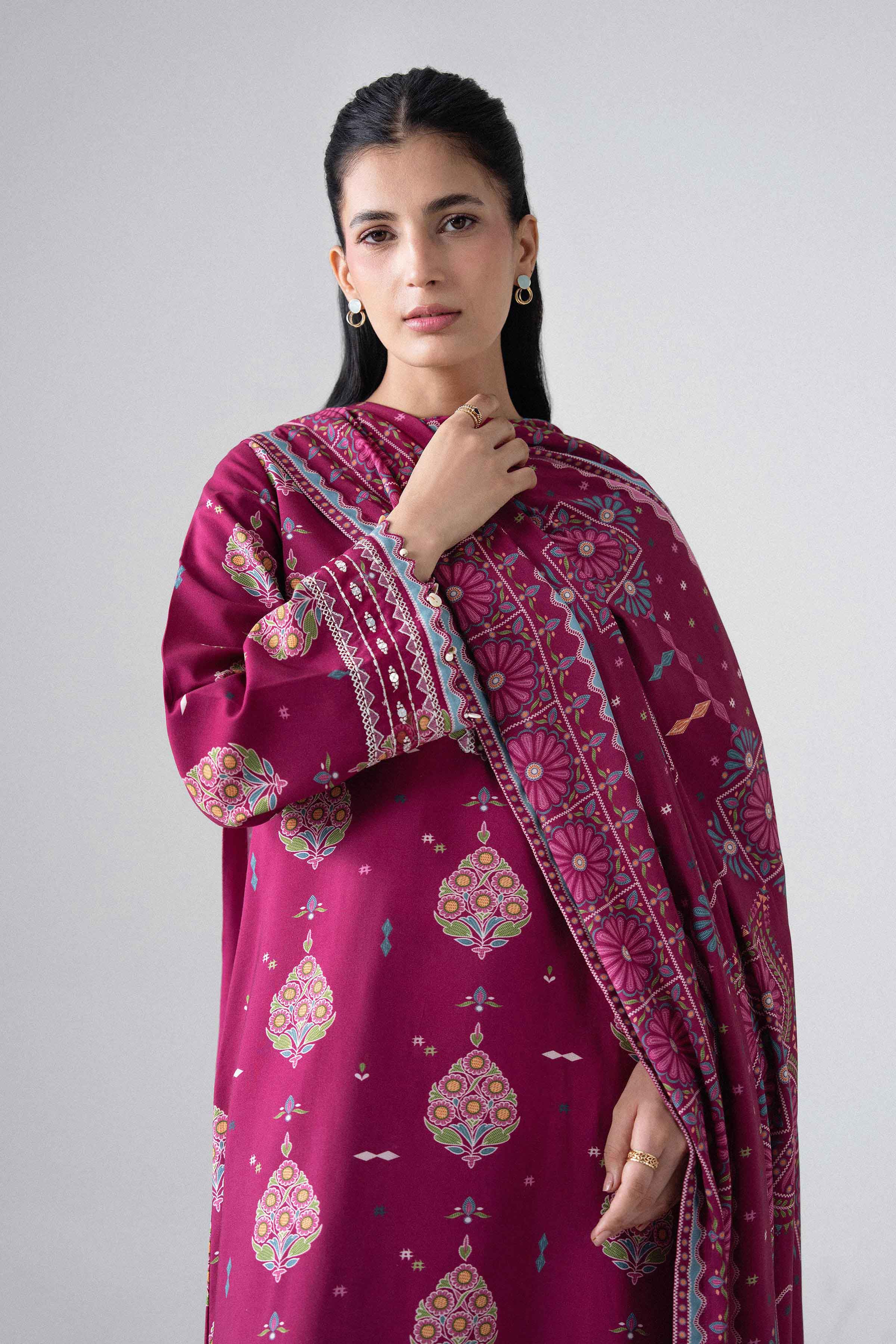 3 Piece - Printed Embroidered Suit - U3PE-NISHA26WV1-10 for Women - Unstitched Collection | Nishat | Shop Online