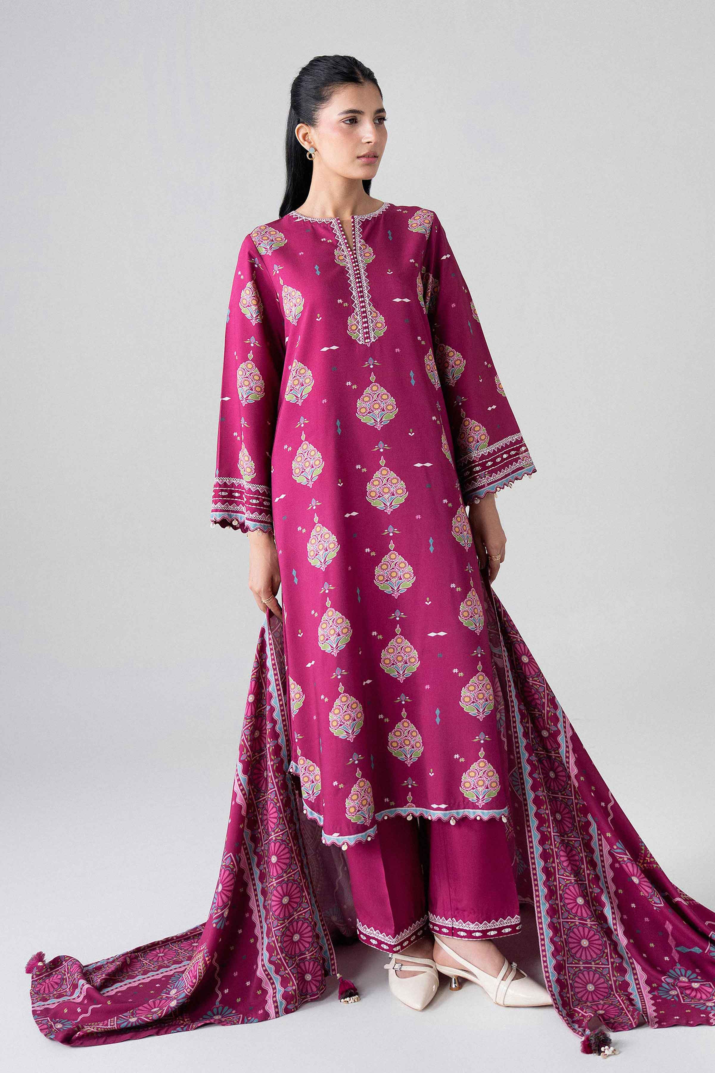 3 Piece - Printed Embroidered Suit - U3PE-NISHA26WV1-10 for Women - Unstitched Collection | Nishat | Shop Online
